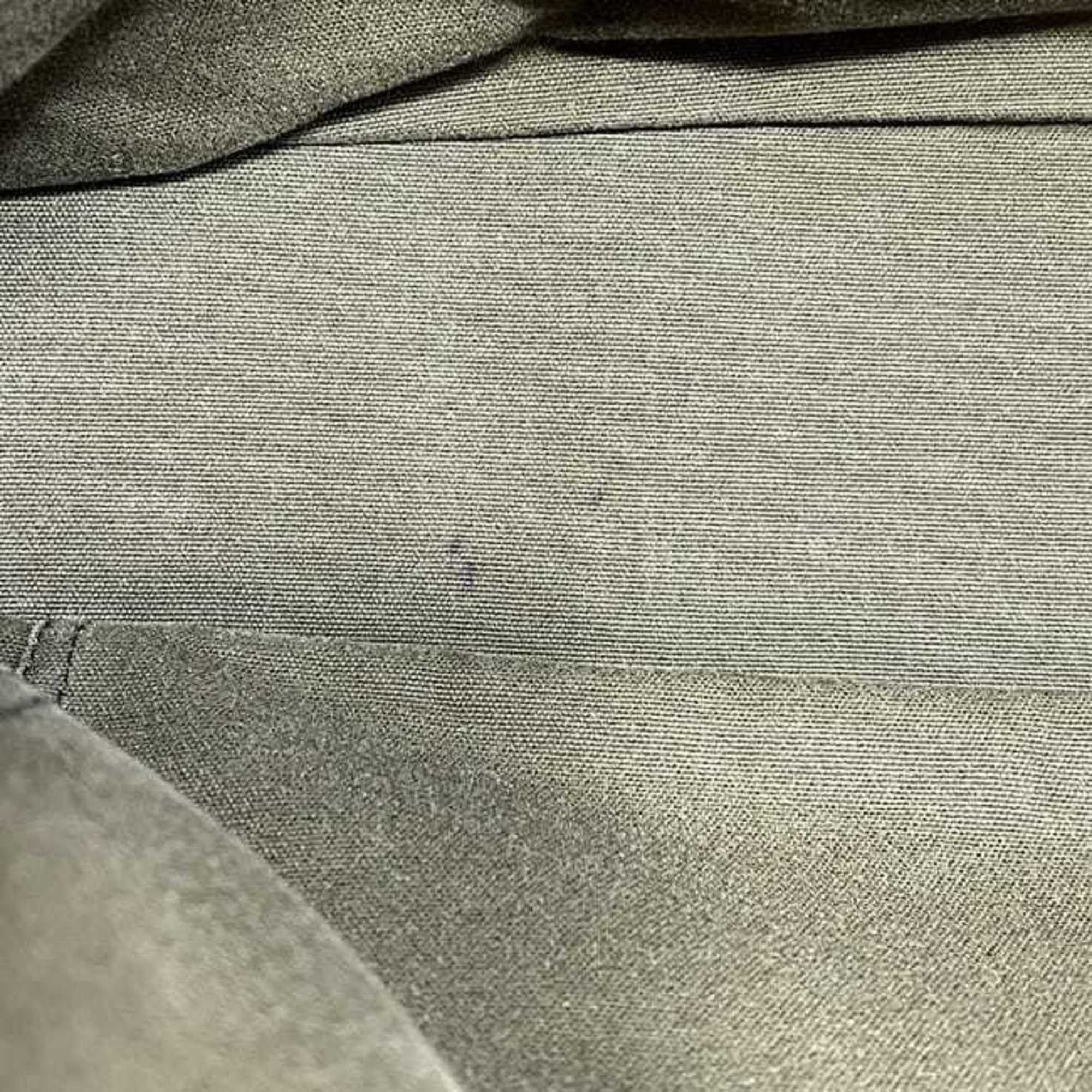 Hermes Hermes Hermès Foule Tote MM Bag (ec-24888) in khaki green and navy blue canvas. Available two-tone, dark blue. A4 size. Suitable for both men women. Size ONE SIZE - 6 Thumbnail