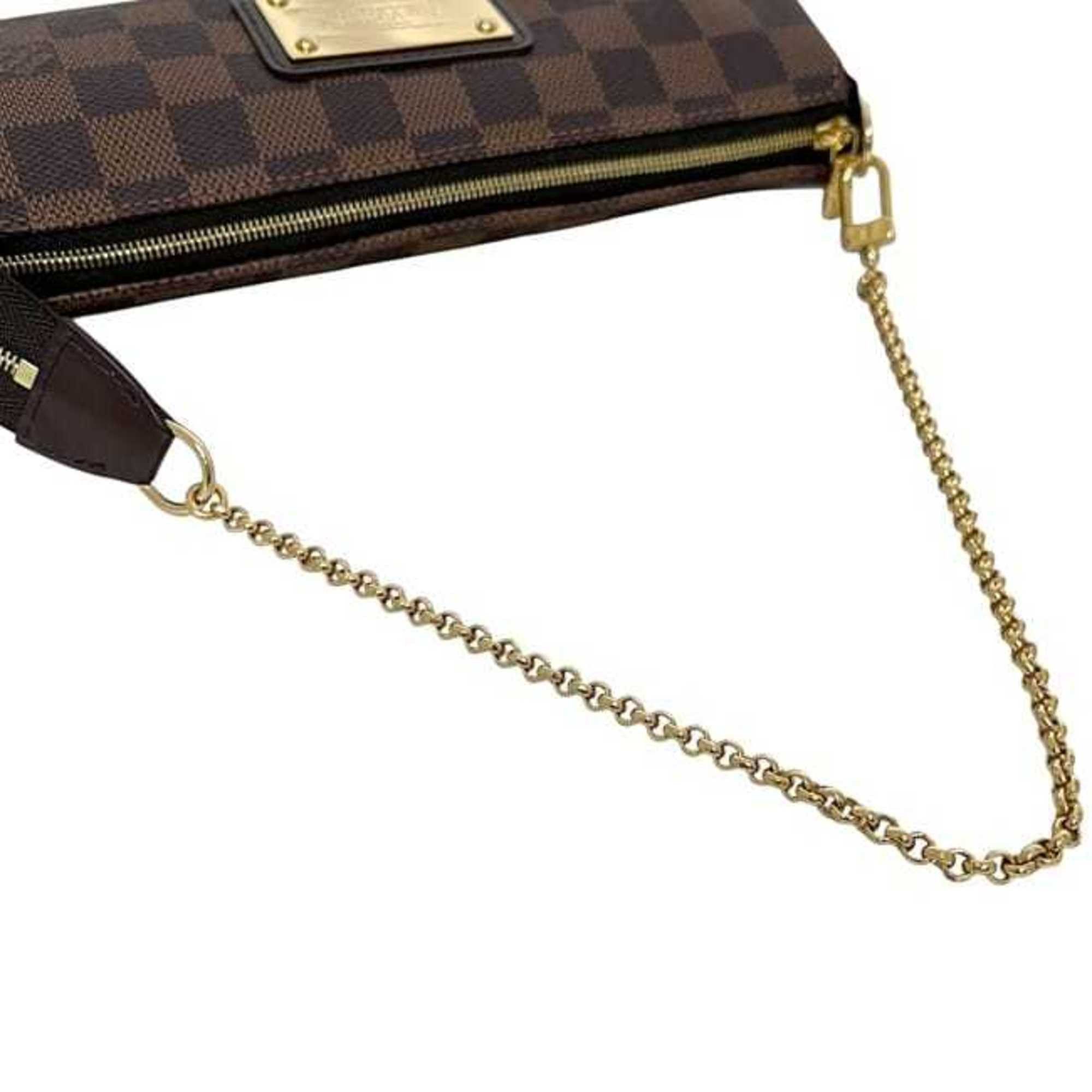 Louis Vuitton Louis Vuitton 2-way Eva bag f-25039 Brown Damier Ebene N55213 canvas leather LOUIS VUITTON pouch chain Shoulder Chain Handbag Bag Size ONE SIZE - 9 Thumbnail