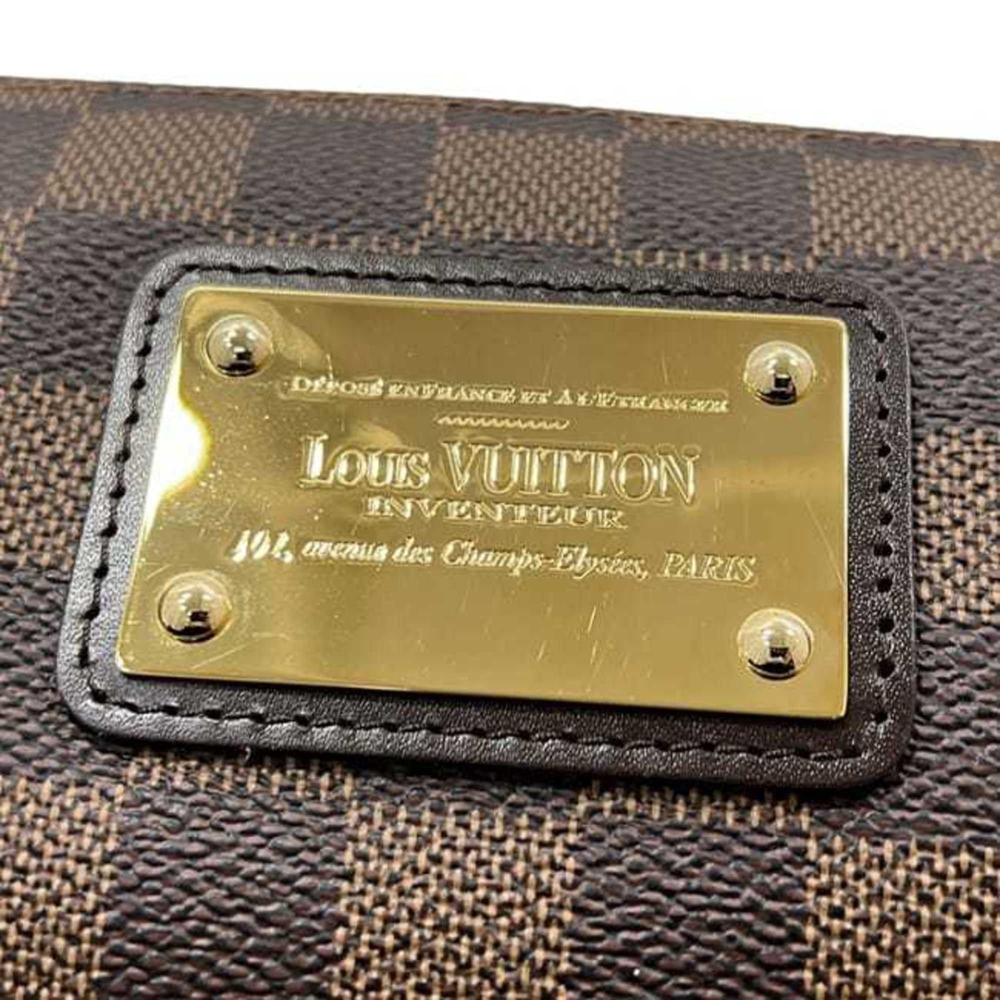 Louis Vuitton Louis Vuitton 2-way Eva bag f-25039 Brown Damier Ebene N55213 canvas leather LOUIS VUITTON pouch chain Shoulder Chain Handbag Bag Size ONE SIZE - 8 Thumbnail