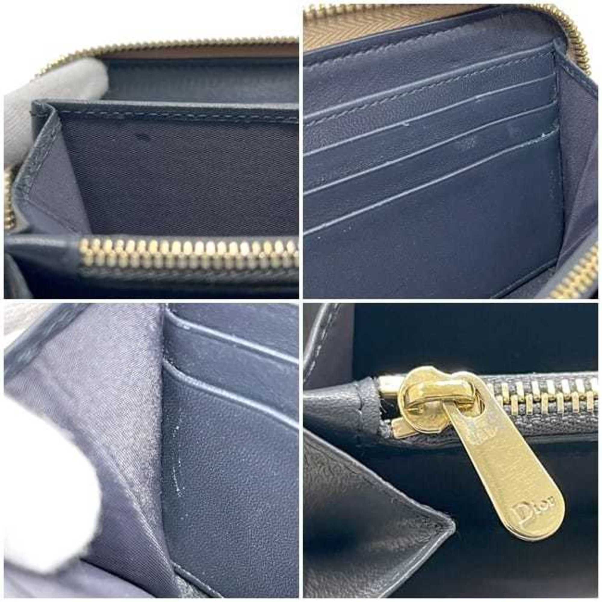 Dior Christian Dior Round Long Wallet ec-24935 Gold Cannage Leather 33-MA-0166 Women's Size ONE SIZE - 5 Thumbnail