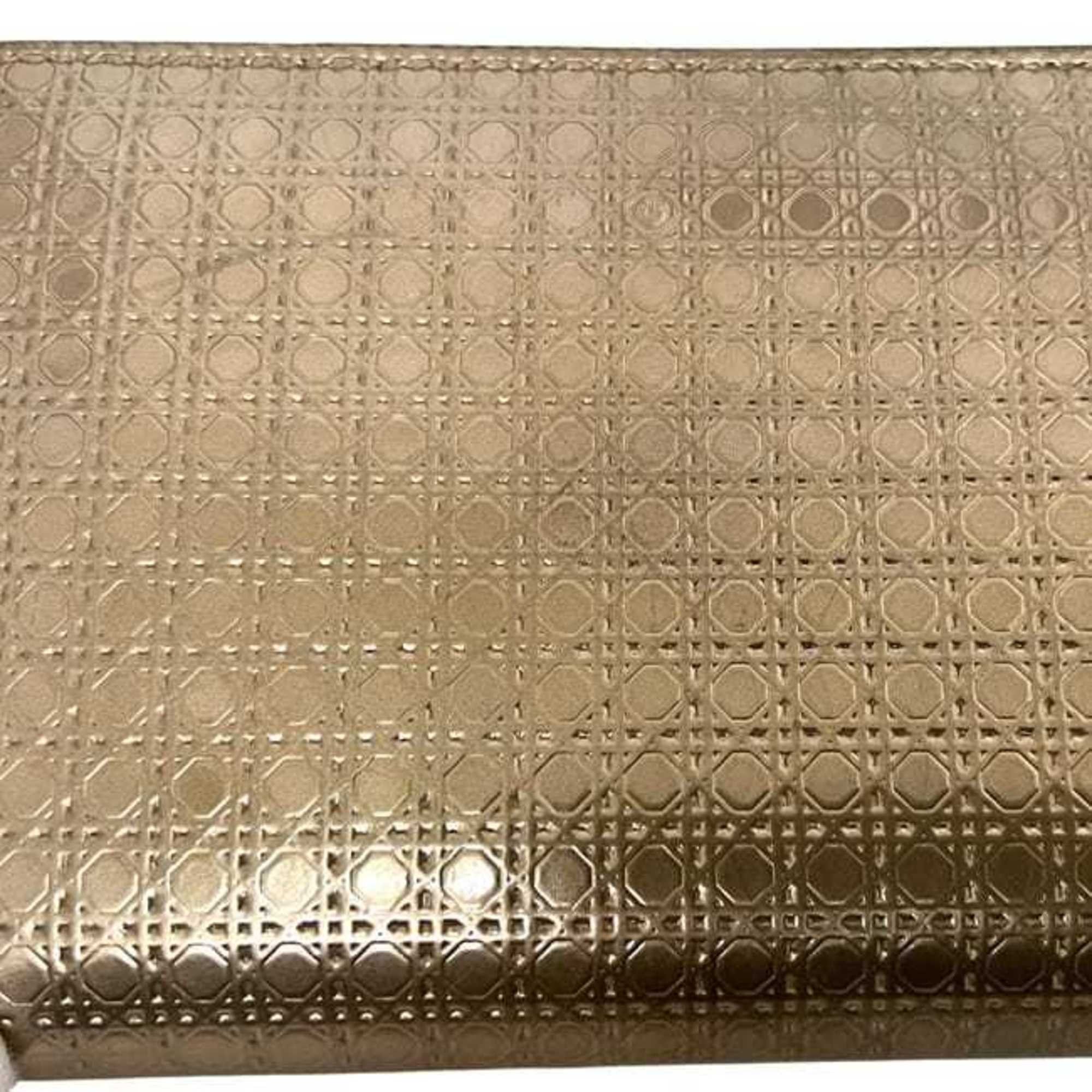 Dior Christian Dior Round Long Wallet ec-24935 Gold Cannage Leather 33-MA-0166 Women's Size ONE SIZE - 10 Thumbnail
