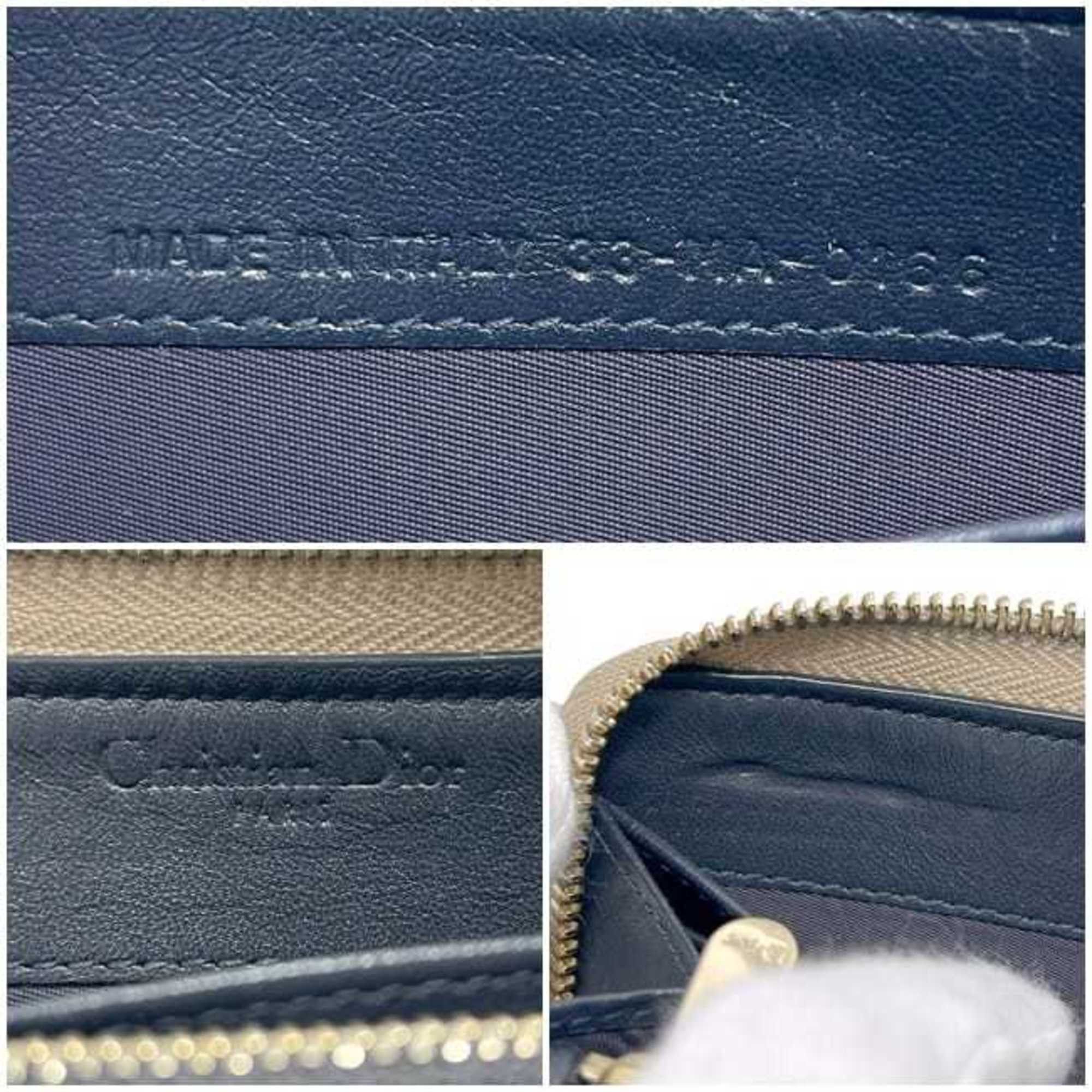 Dior Christian Dior Round Long Wallet ec-24935 Gold Cannage Leather 33-MA-0166 Women's Size ONE SIZE - 4 Thumbnail