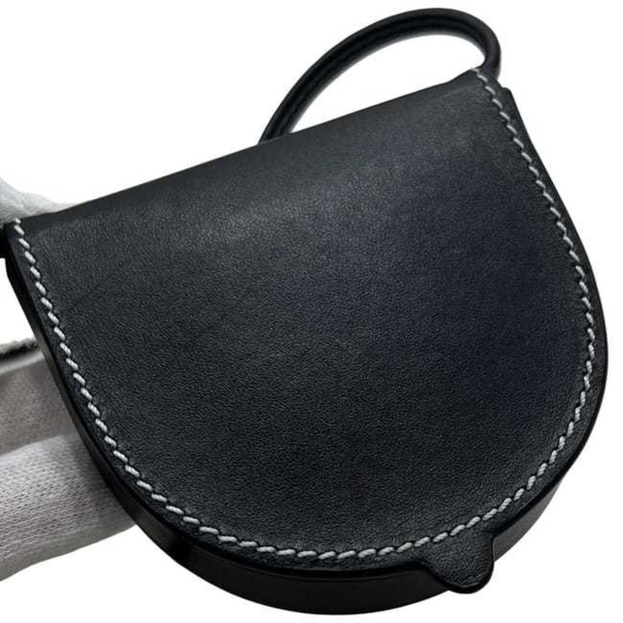 Loewe LOEWE Heel Pouch ec-25063 Black Anagram 109.54.15 Mini Leather 102005 Pochette Crossbody Flap Calf Women's Size ONE SIZE - 9 Thumbnail