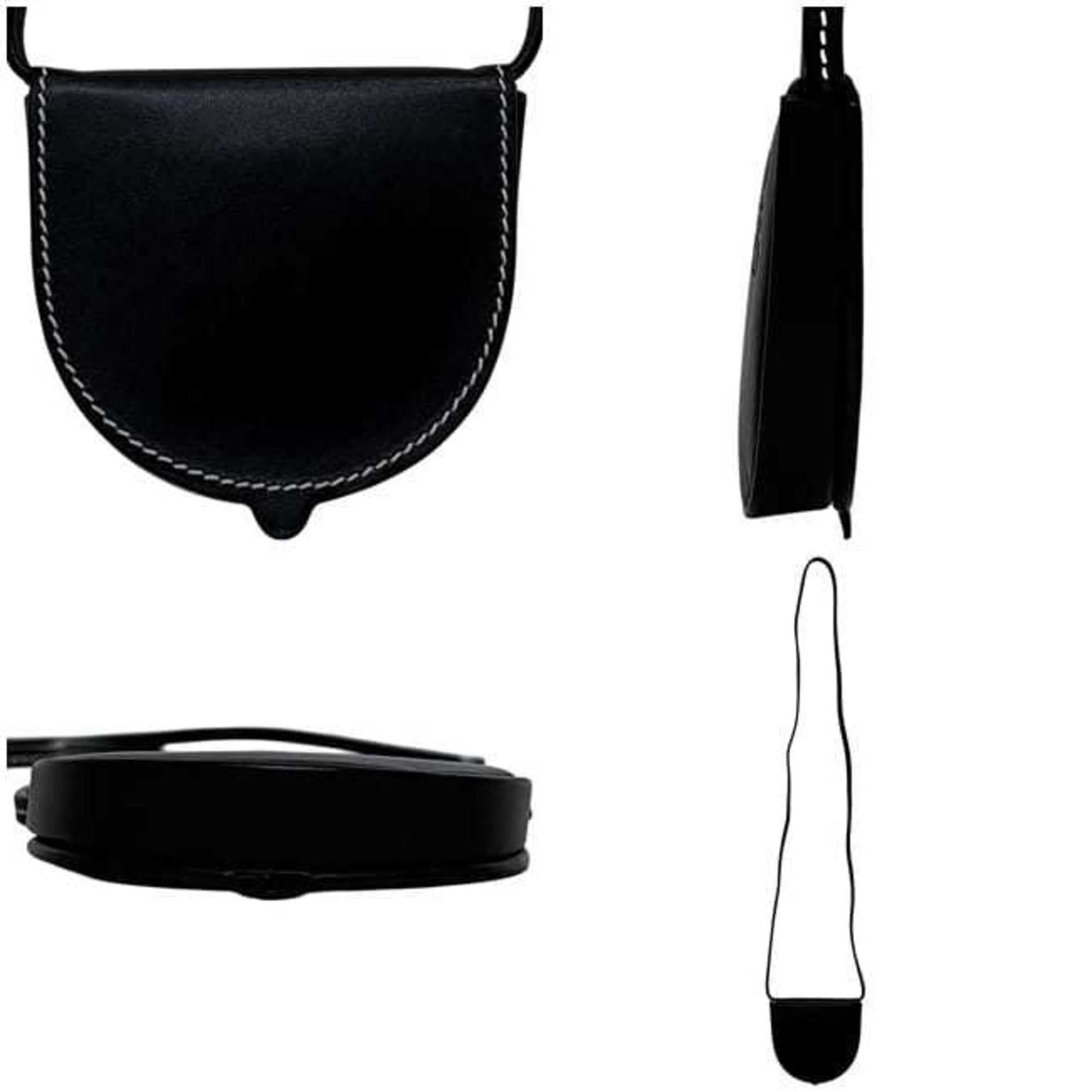 Loewe LOEWE Heel Pouch ec-25063 Black Anagram 109.54.15 Mini Leather 102005 Pochette Crossbody Flap Calf Women's Size ONE SIZE - 3 Thumbnail