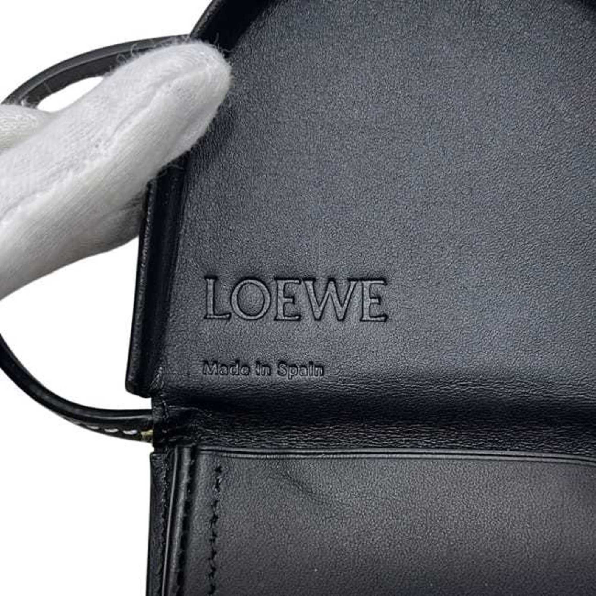 Loewe LOEWE Heel Pouch ec-25063 Black Anagram 109.54.15 Mini Leather 102005 Pochette Crossbody Flap Calf Women's Size ONE SIZE - 5 Thumbnail