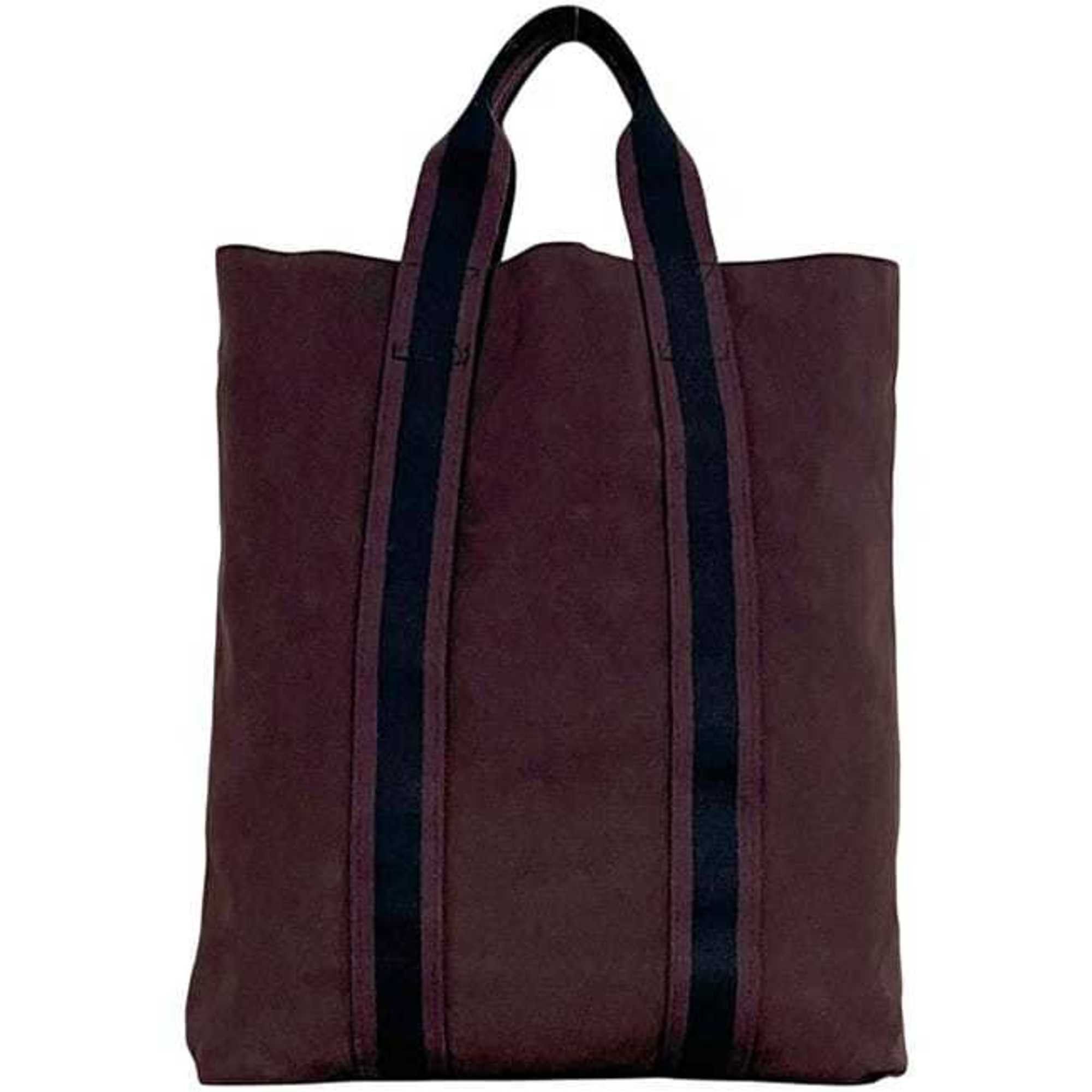 Hermes Hermes Hermès Cabas Tote Bag ec-24989, Black, Bordeaux, Four Tou Canvas, Vertical, A4 Size, Two-Tone, Wine Red, Men's, Women's Size ONE SIZE - 4 Thumbnail