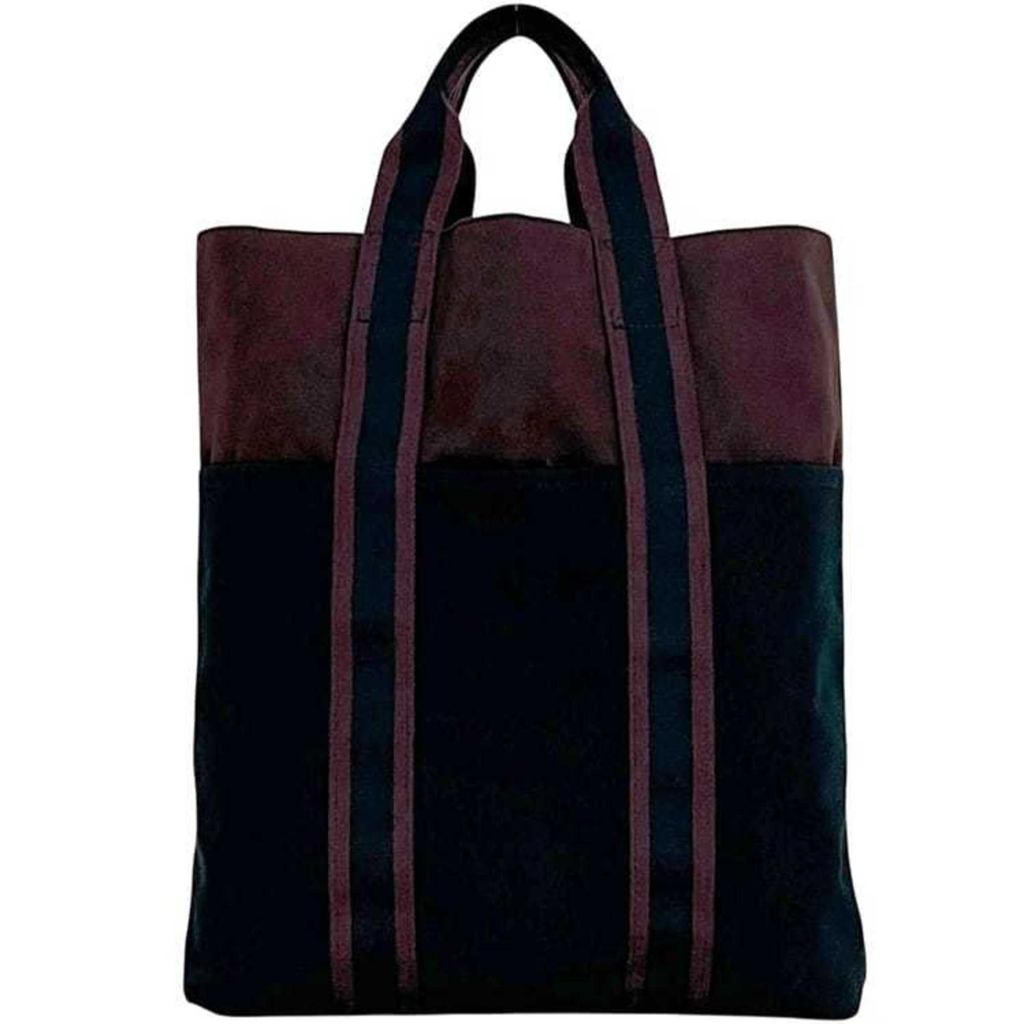 Hermes Hermes Hermès Cabas Tote Bag ec-24989, Black, Bordeaux, Four Tou Canvas, Vertical, A4 Size, Two-Tone, Wine Red, Men's, Women's Size ONE SIZE - 2 Thumbnail