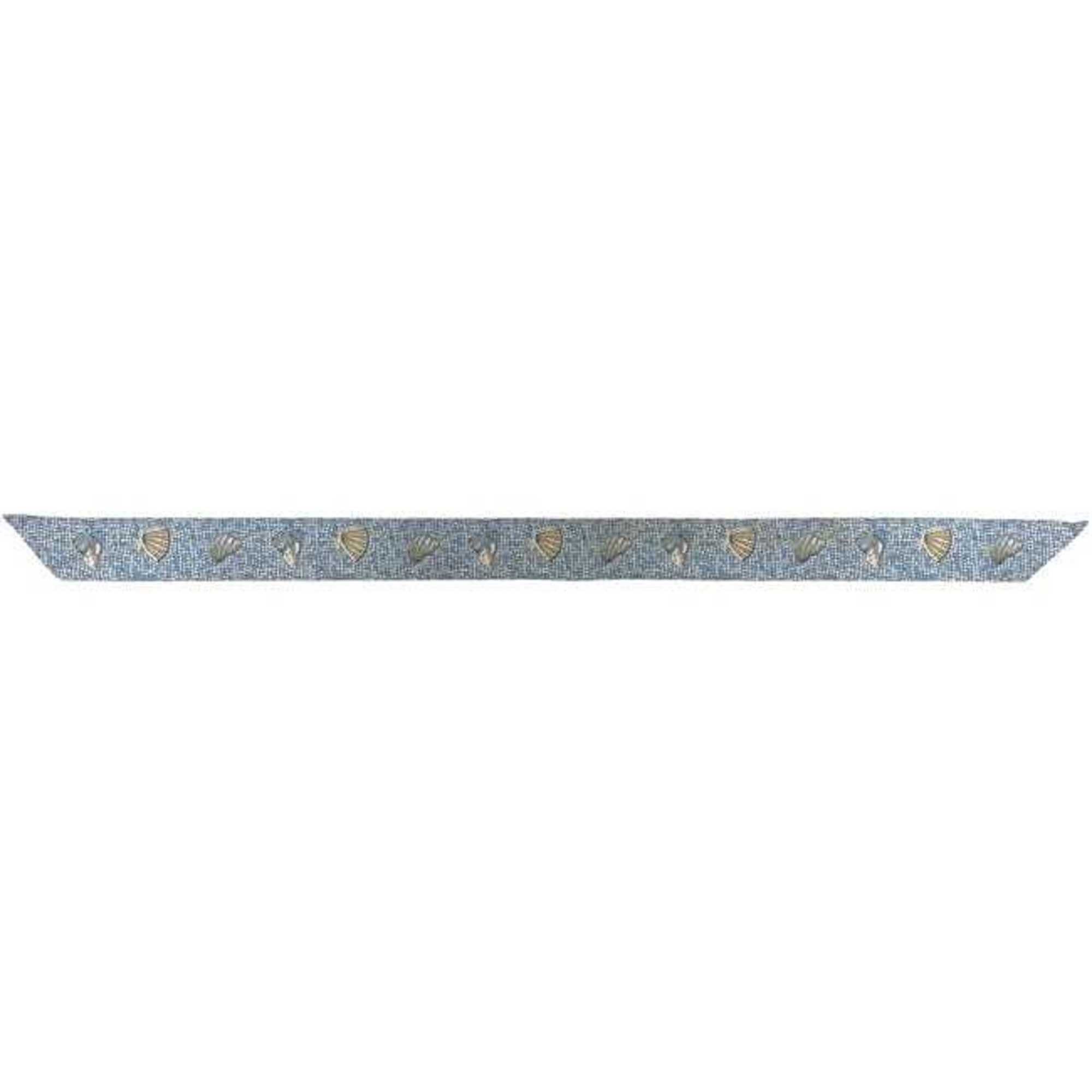 Hermes Hermès Ribbon Twilly ec-24975 Blue Light 100% Silk HERMES Scarf Muffler Seashell Mosaic Shell Art Women's Men's Size ONE SIZE - 3 Thumbnail