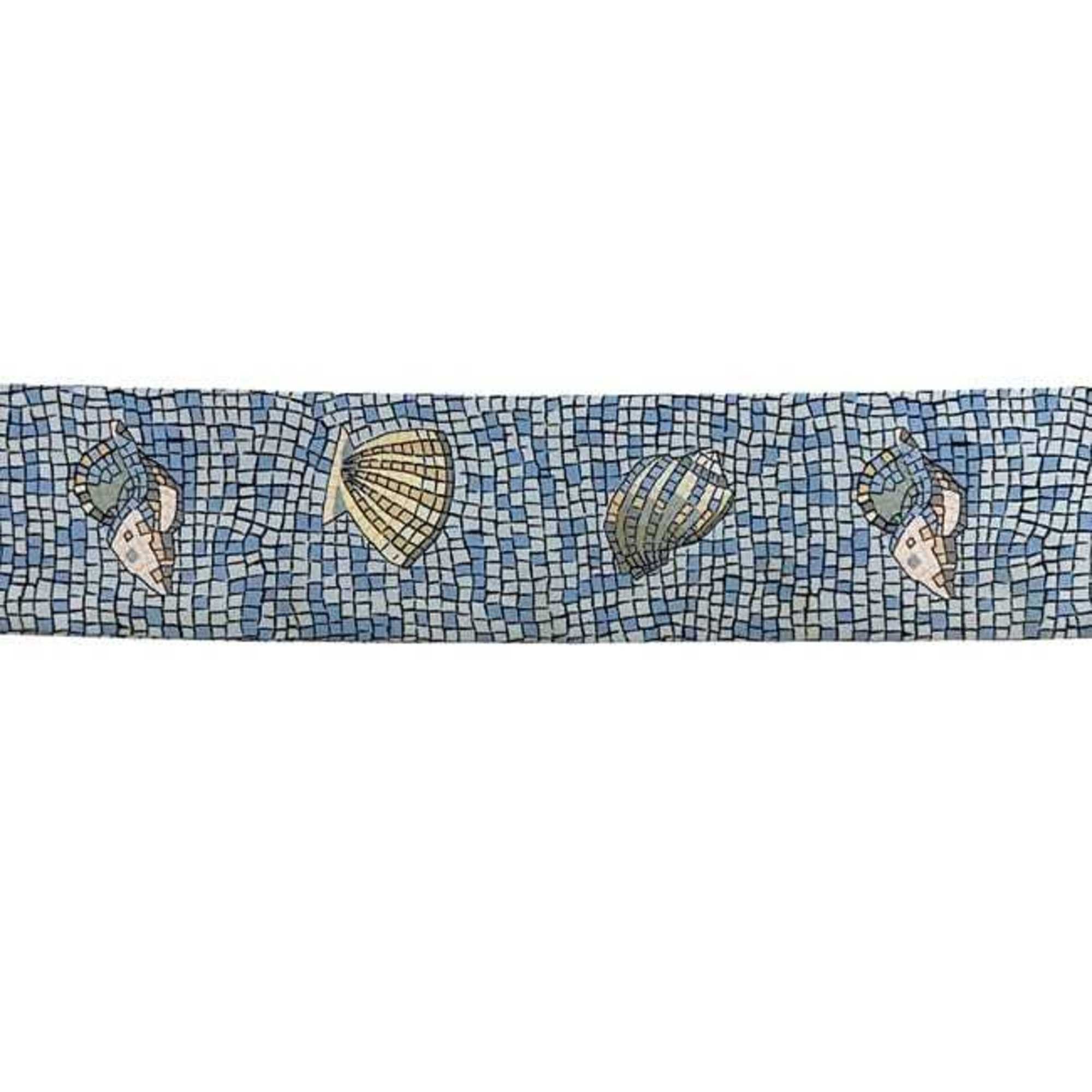 Hermes Hermès Ribbon Twilly ec-24975 Blue Light 100% Silk HERMES Scarf Muffler Seashell Mosaic Shell Art Women's Men's Size ONE SIZE - 8 Thumbnail