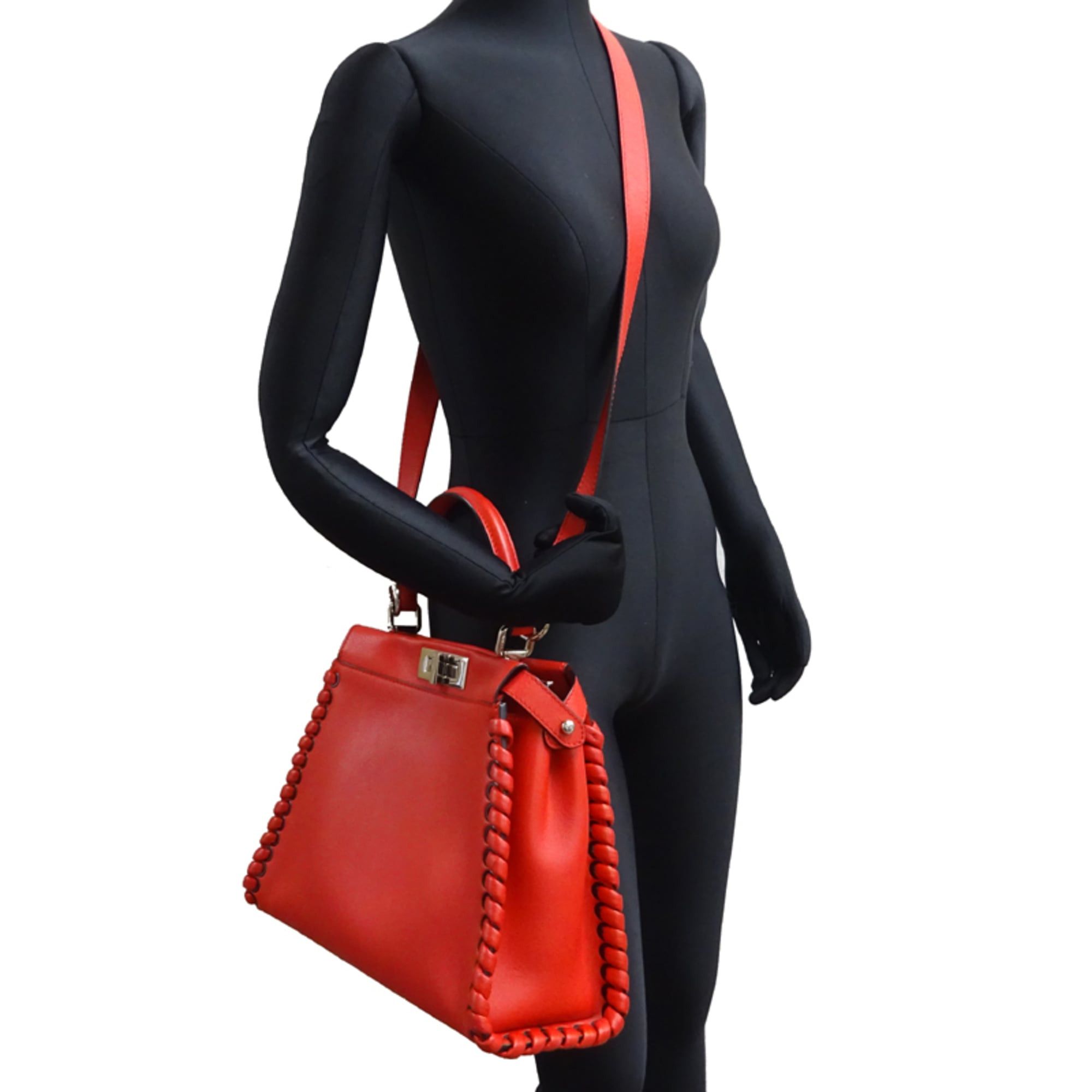 Fendi Fendi Peekaboo Selleria Women's Handbag 8BN290-7G2-168-089Z1 Leather Red Size ONE SIZE - 8 Thumbnail