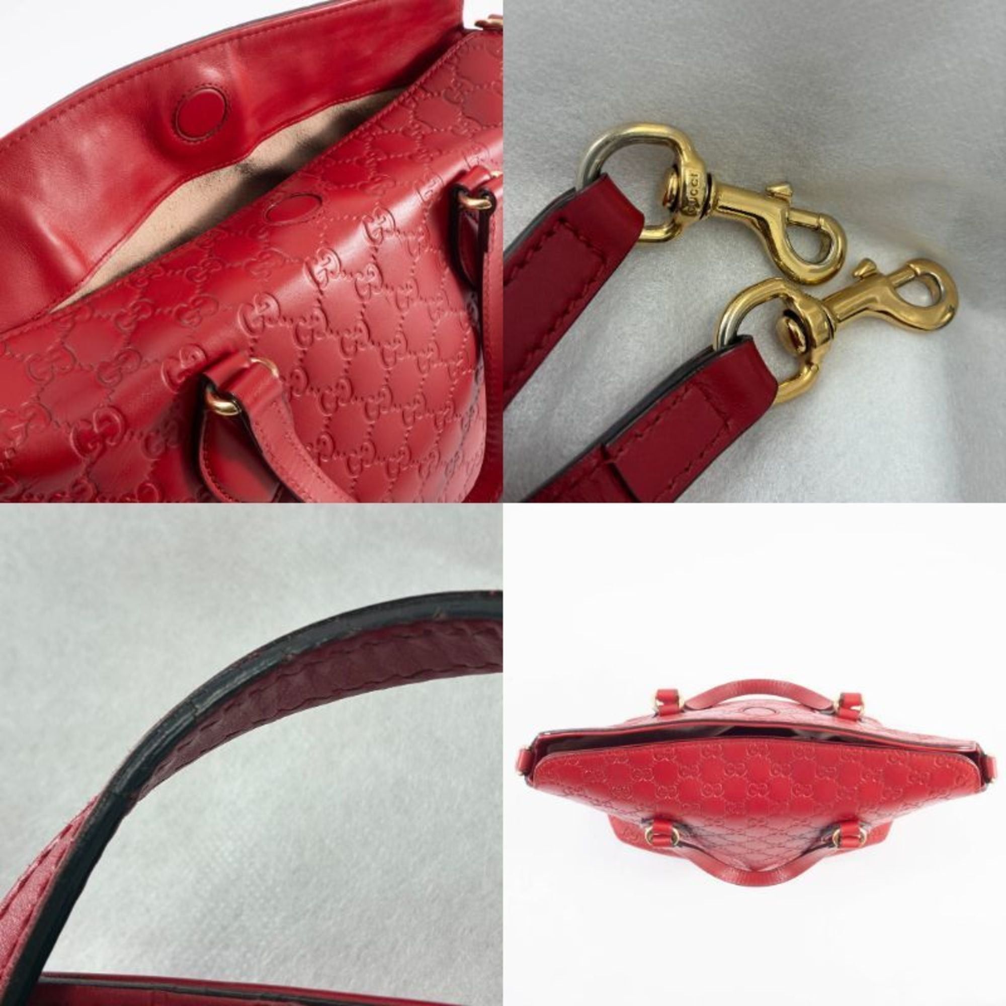Gucci Gucci Guccissima Tote Bag 428226 Leather Red Women's 2-Way Shoulder GUCCI Size ONE SIZE - 19 Thumbnail