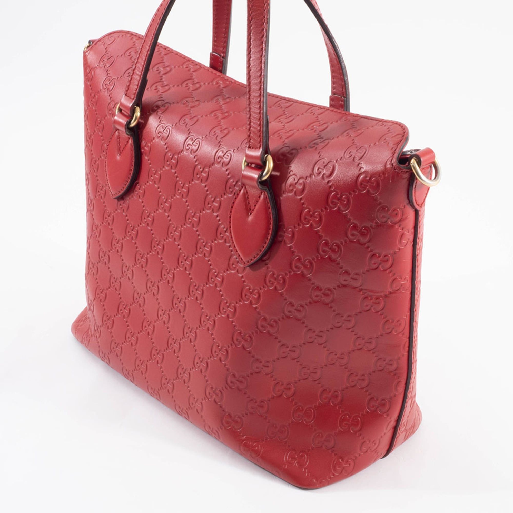 Gucci Gucci Guccissima Tote Bag 428226 Leather Red Women's 2-Way Shoulder GUCCI Size ONE SIZE - 8 Thumbnail