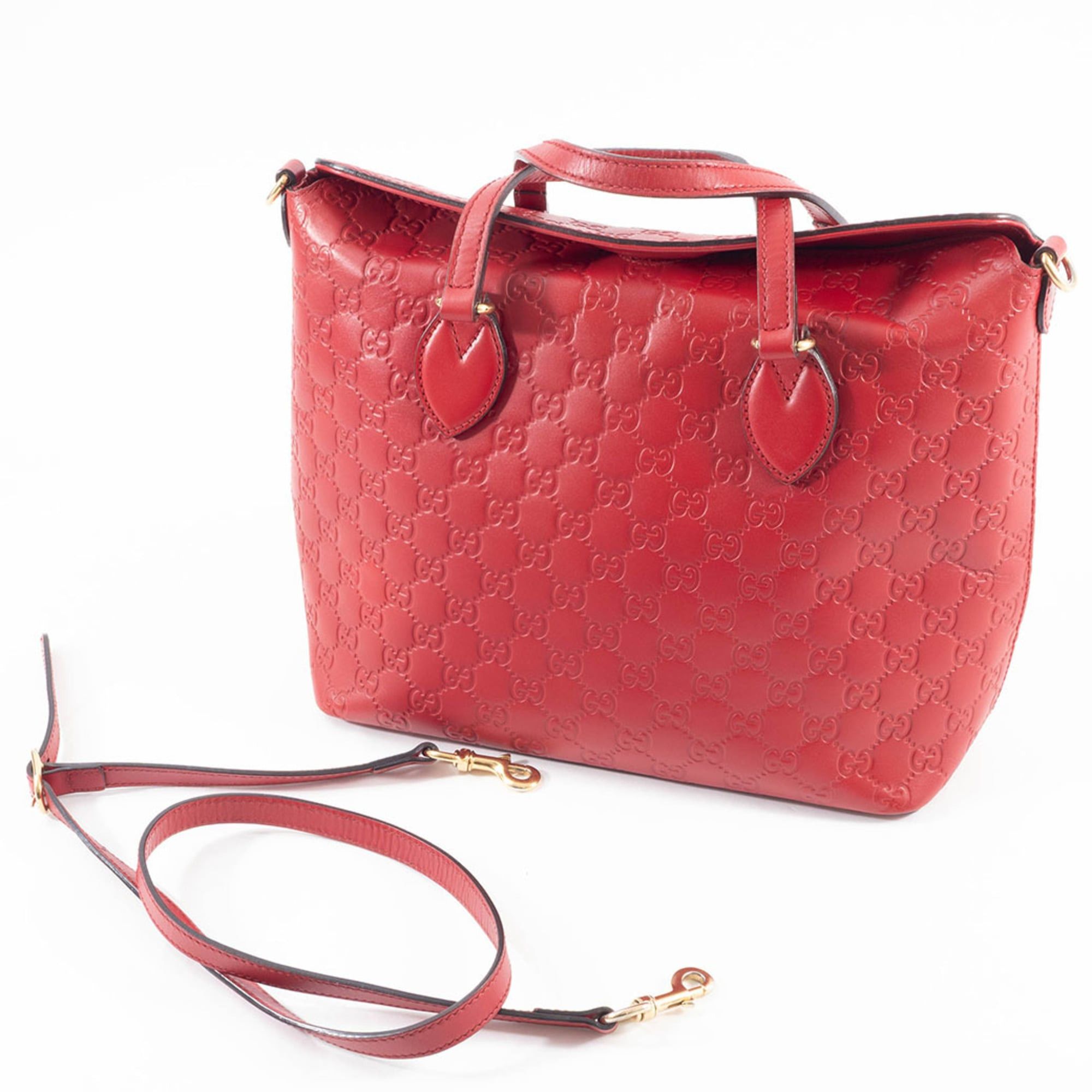 Gucci Gucci Guccissima Tote Bag 428226 Leather Red Women's 2-Way Shoulder GUCCI Size ONE SIZE - 15 Thumbnail