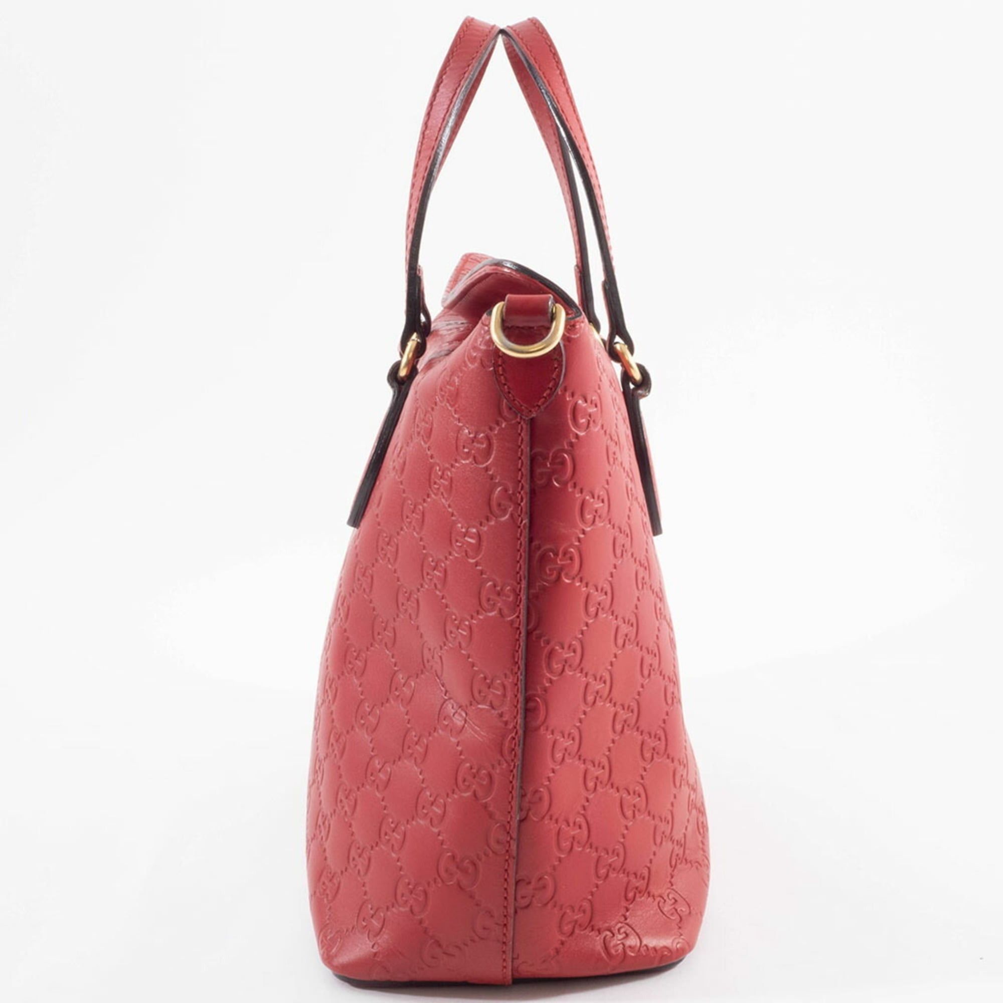 Gucci Gucci Guccissima Tote Bag 428226 Leather Red Women's 2-Way Shoulder GUCCI Size ONE SIZE - 4 Thumbnail