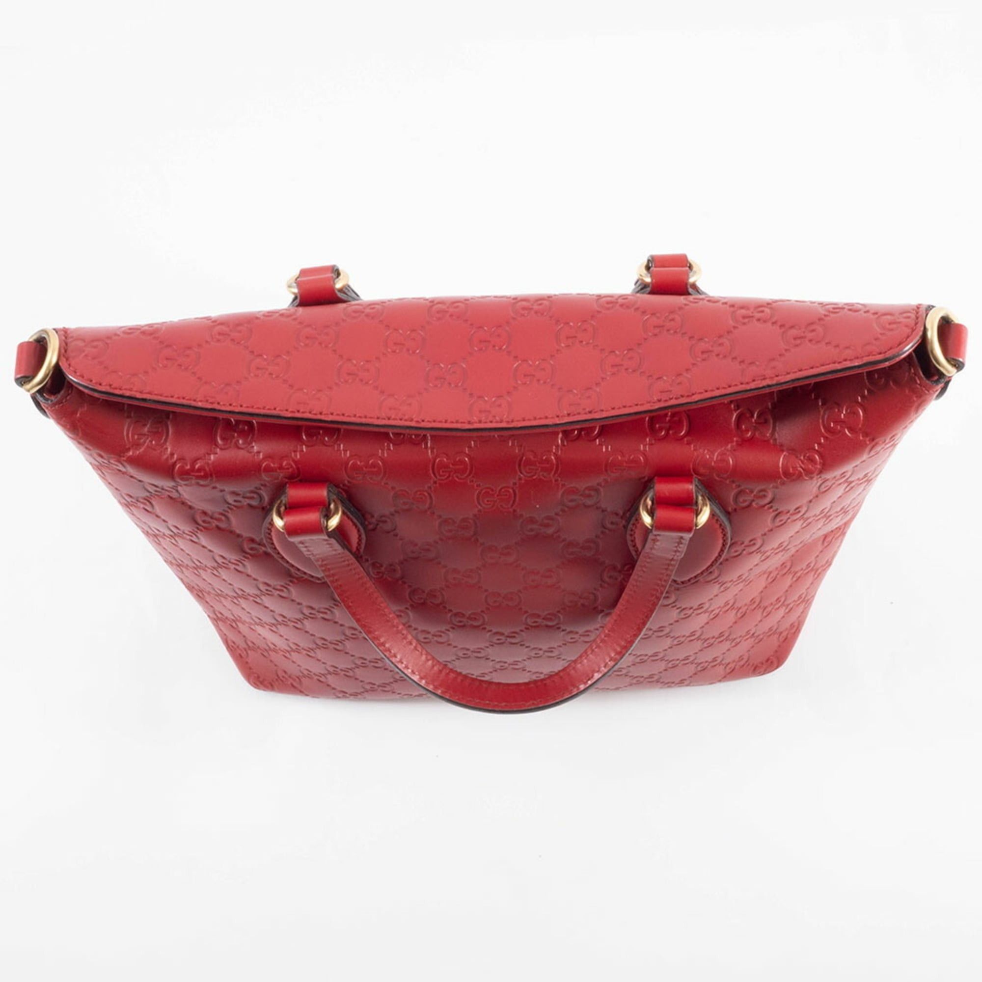 Gucci Gucci Guccissima Tote Bag 428226 Leather Red Women's 2-Way Shoulder GUCCI Size ONE SIZE - 5 Thumbnail
