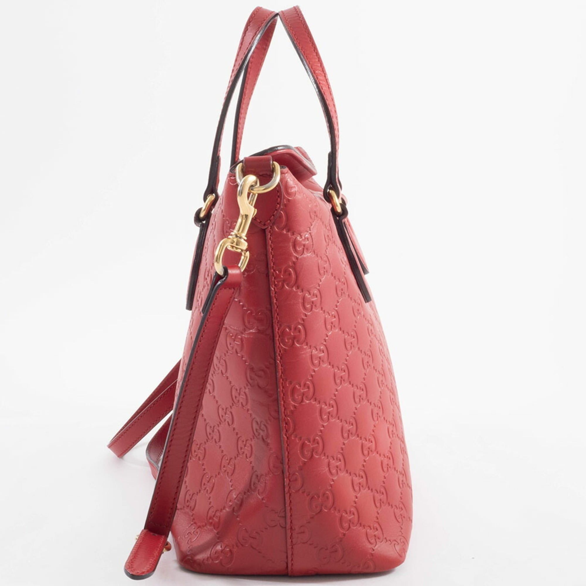 Gucci Gucci Guccissima Tote Bag 428226 Leather Red Women's 2-Way Shoulder GUCCI Size ONE SIZE - 3 Thumbnail