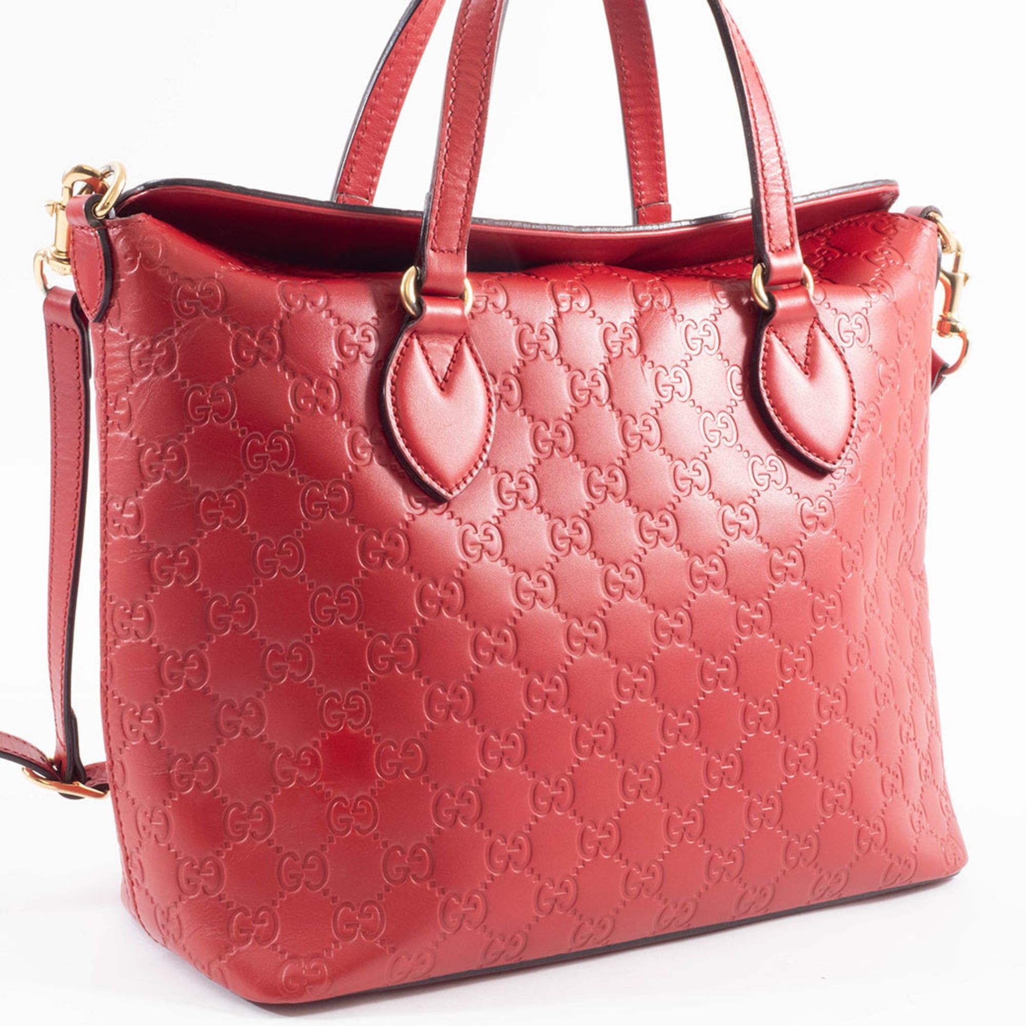 Gucci Gucci Guccissima Tote Bag 428226 Leather Red Women's 2-Way Shoulder GUCCI Size ONE SIZE - 7 Thumbnail