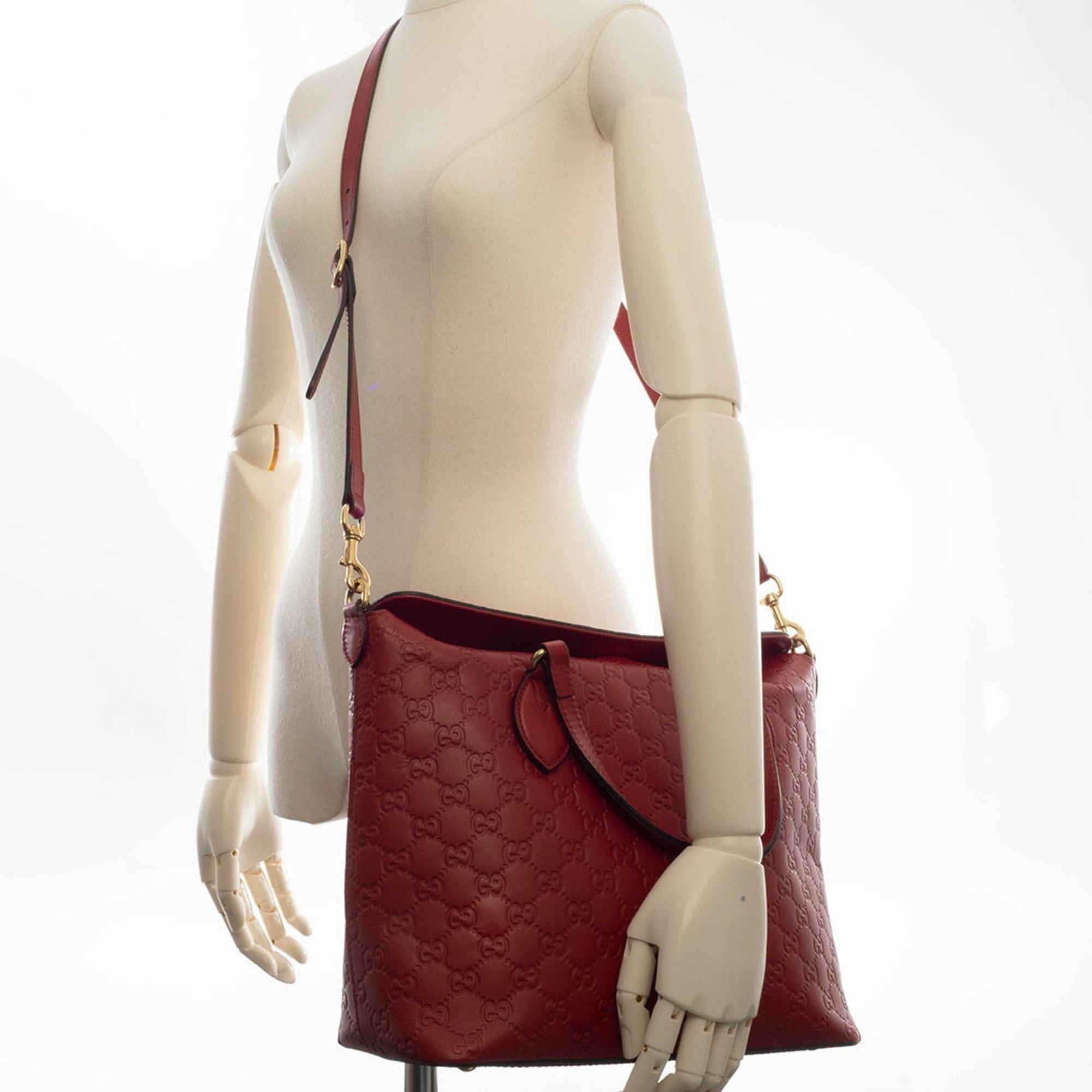 Gucci Gucci Guccissima Tote Bag 428226 Leather Red Women's 2-Way Shoulder GUCCI Size ONE SIZE - 10 Thumbnail