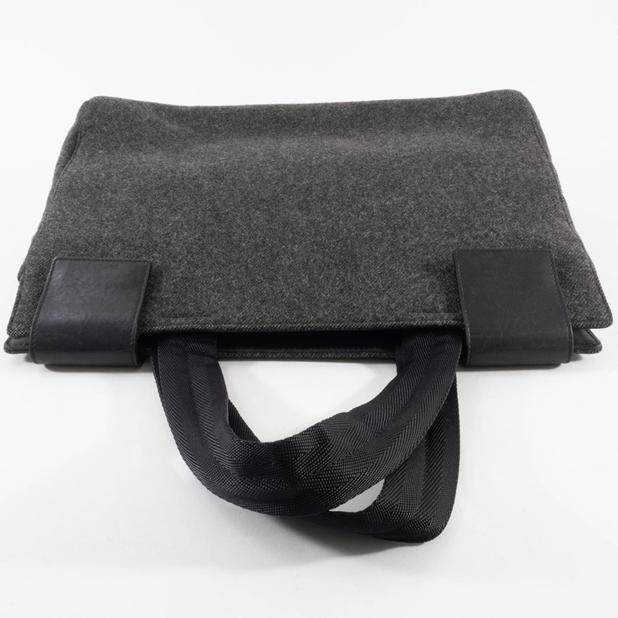 Prada Prada Felt Handbag, Wool/Leather, Gray, Women's, Two-Compartment, PRADA Size ONE SIZE - 5 Thumbnail