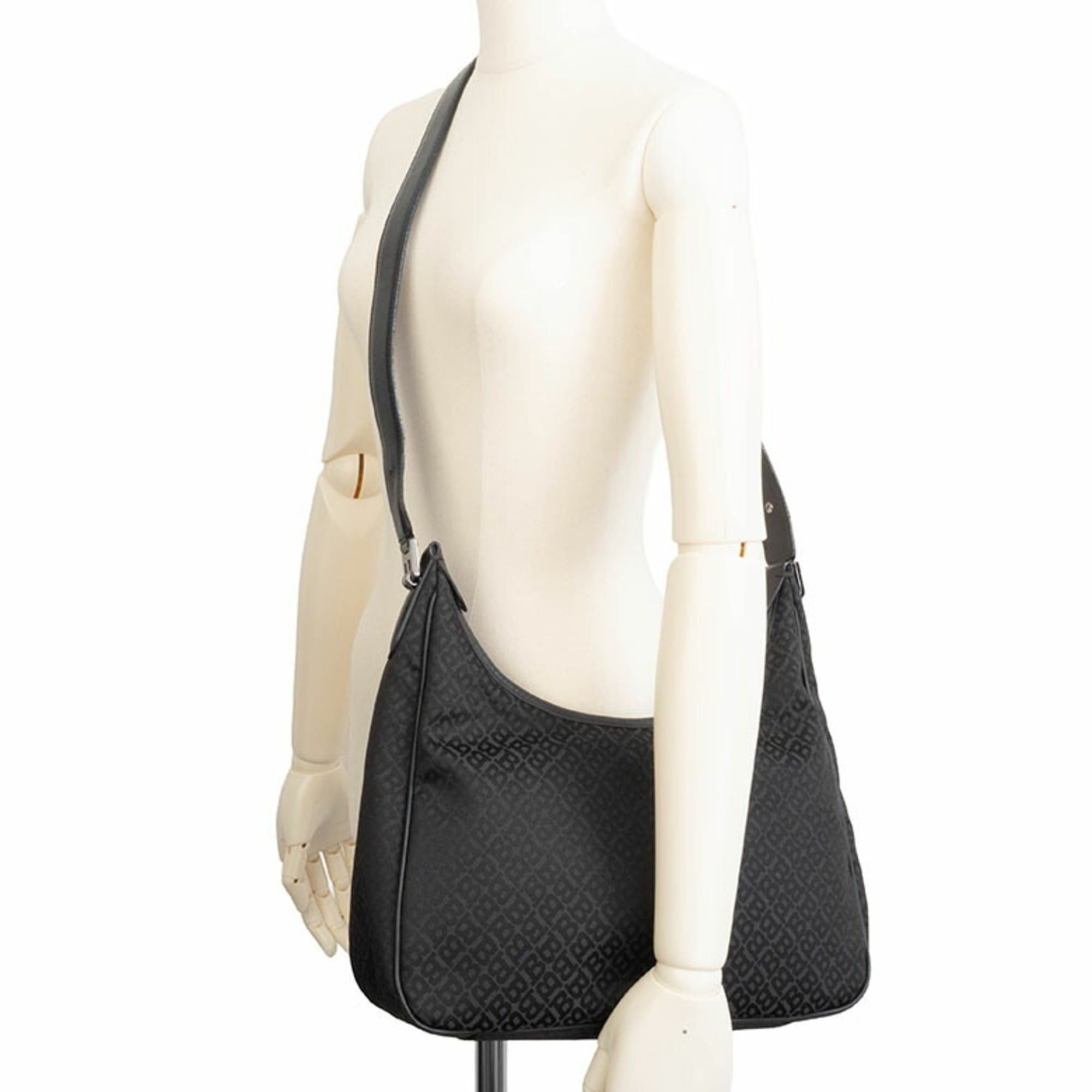 Bally BALLY Hobo Shoulder Bag in Nylon/Leather, Black, Women's, Handbag Size ONE SIZE - 10 Thumbnail