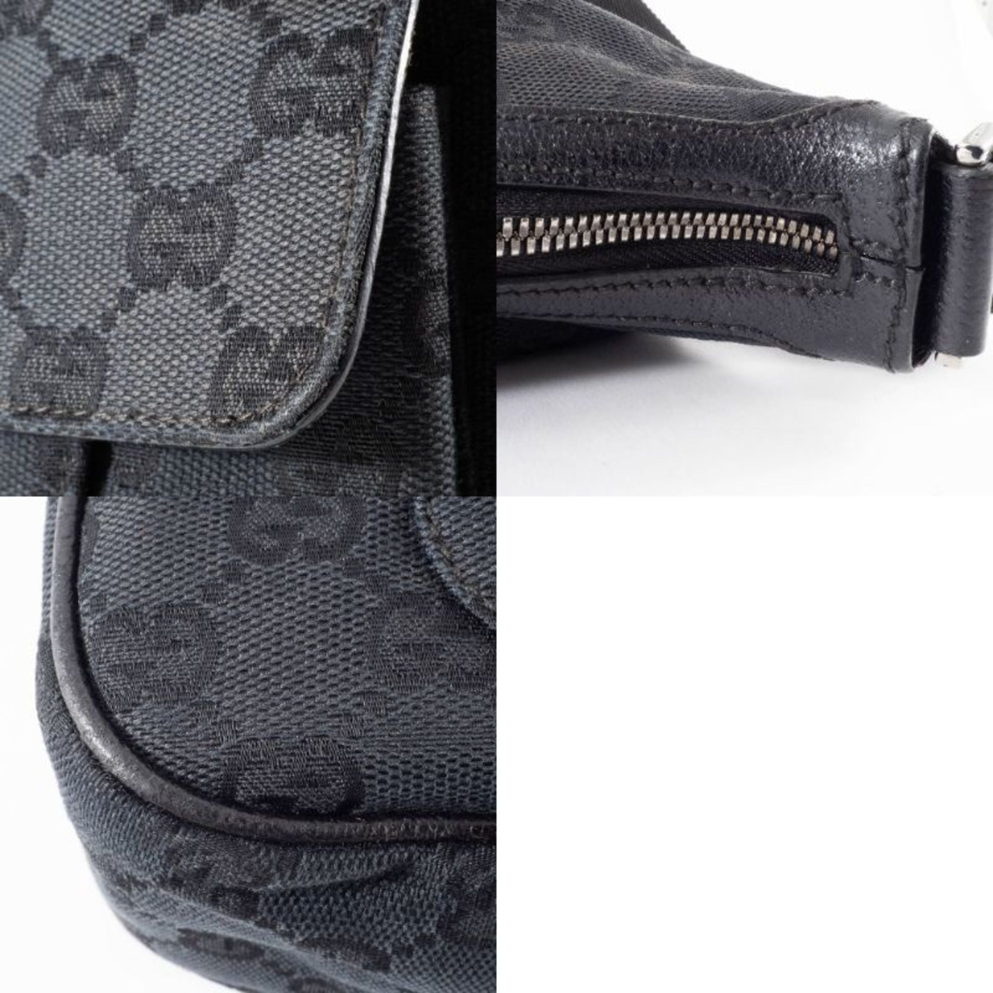 Gucci Gucci GG Canvas Shoulder Bag 131211 in Black Leather, Unisex Size ONE SIZE - 17 Thumbnail