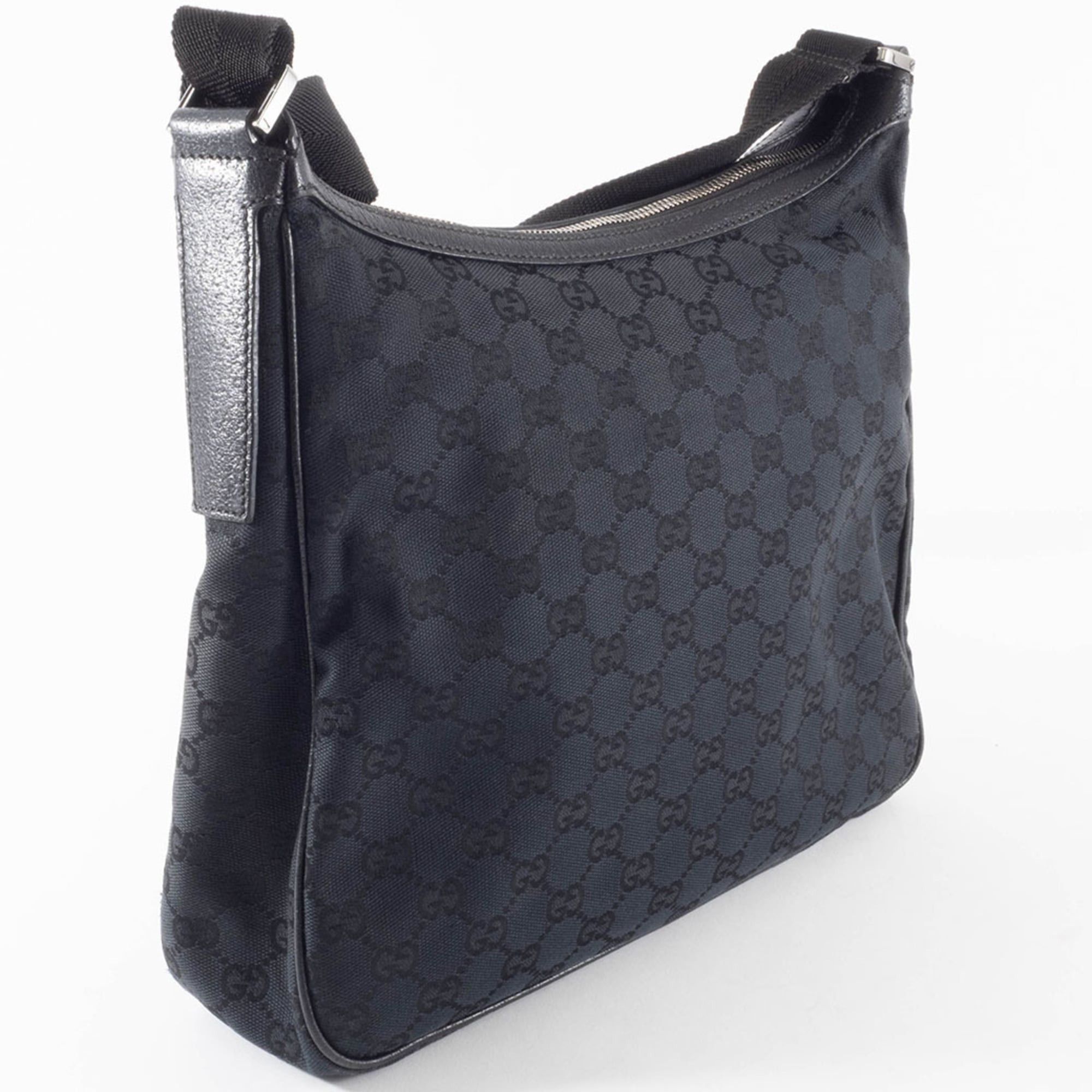 Gucci Gucci GG Canvas Shoulder Bag 131211 in Black Leather, Unisex Size ONE SIZE - 8 Thumbnail