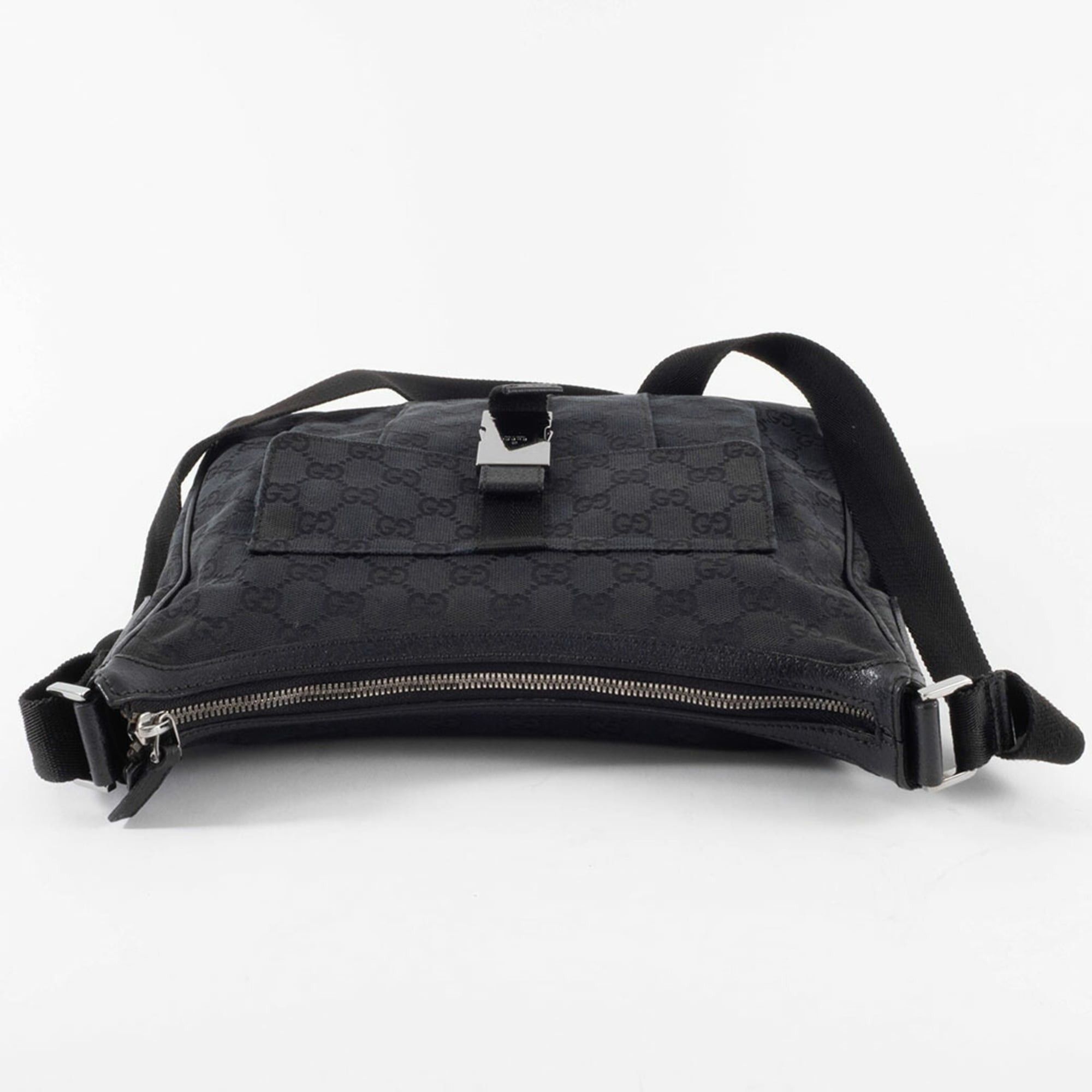 Gucci Gucci GG Canvas Shoulder Bag 131211 in Black Leather, Unisex Size ONE SIZE - 5 Thumbnail