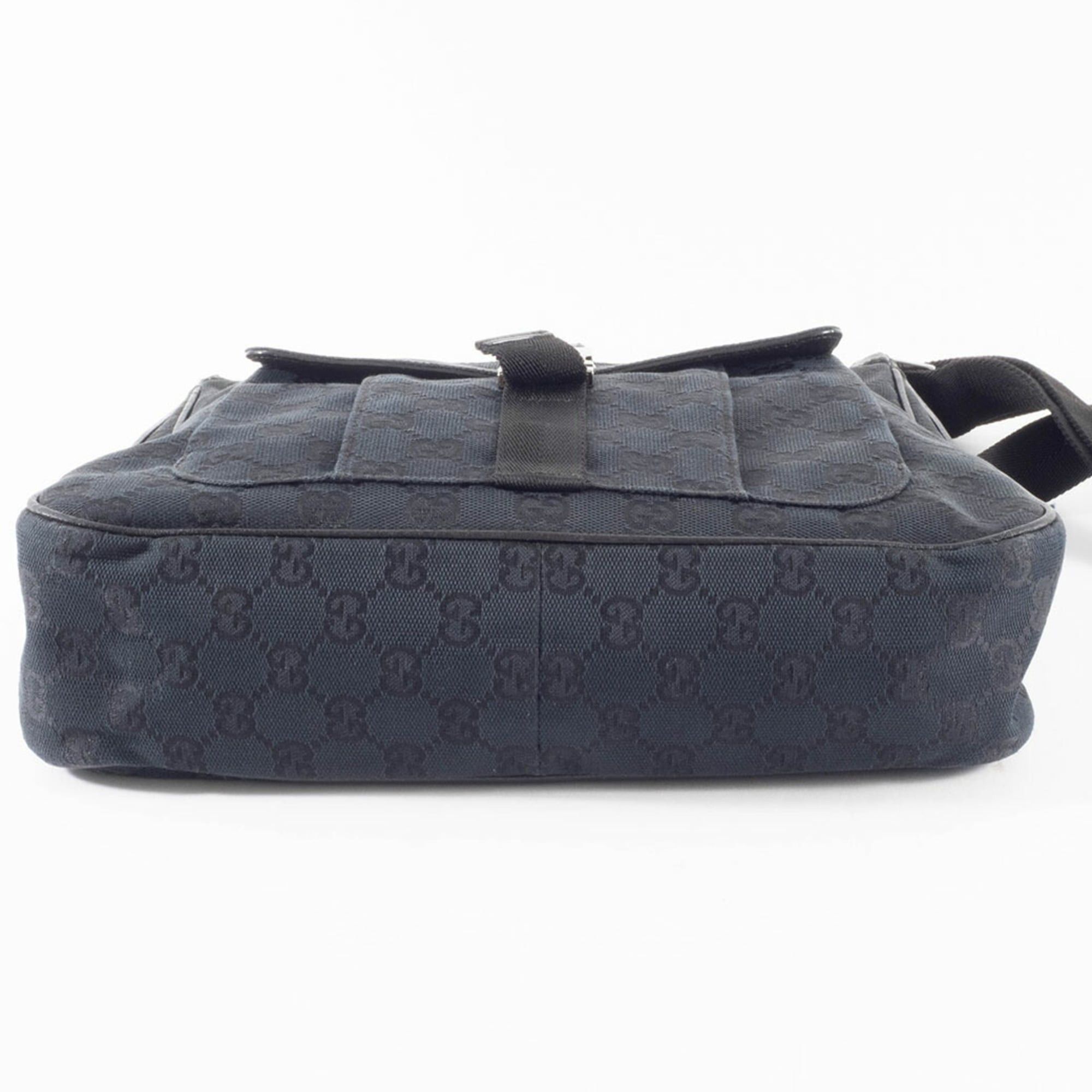 Gucci Gucci GG Canvas Shoulder Bag 131211 in Black Leather, Unisex Size ONE SIZE - 6 Thumbnail