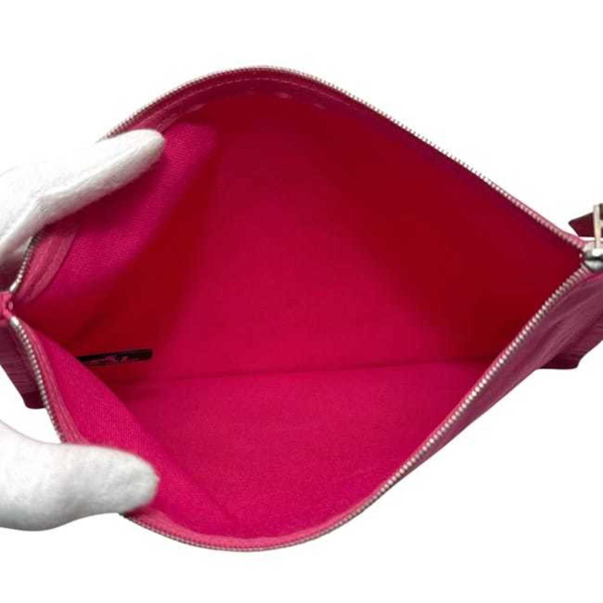 Hermes Hermes Hermès Yachting Pouch GM ec-25089 Pink 100% Cotton Clutch Bag with Print for Men and Women Size ONE SIZE - 4 Thumbnail