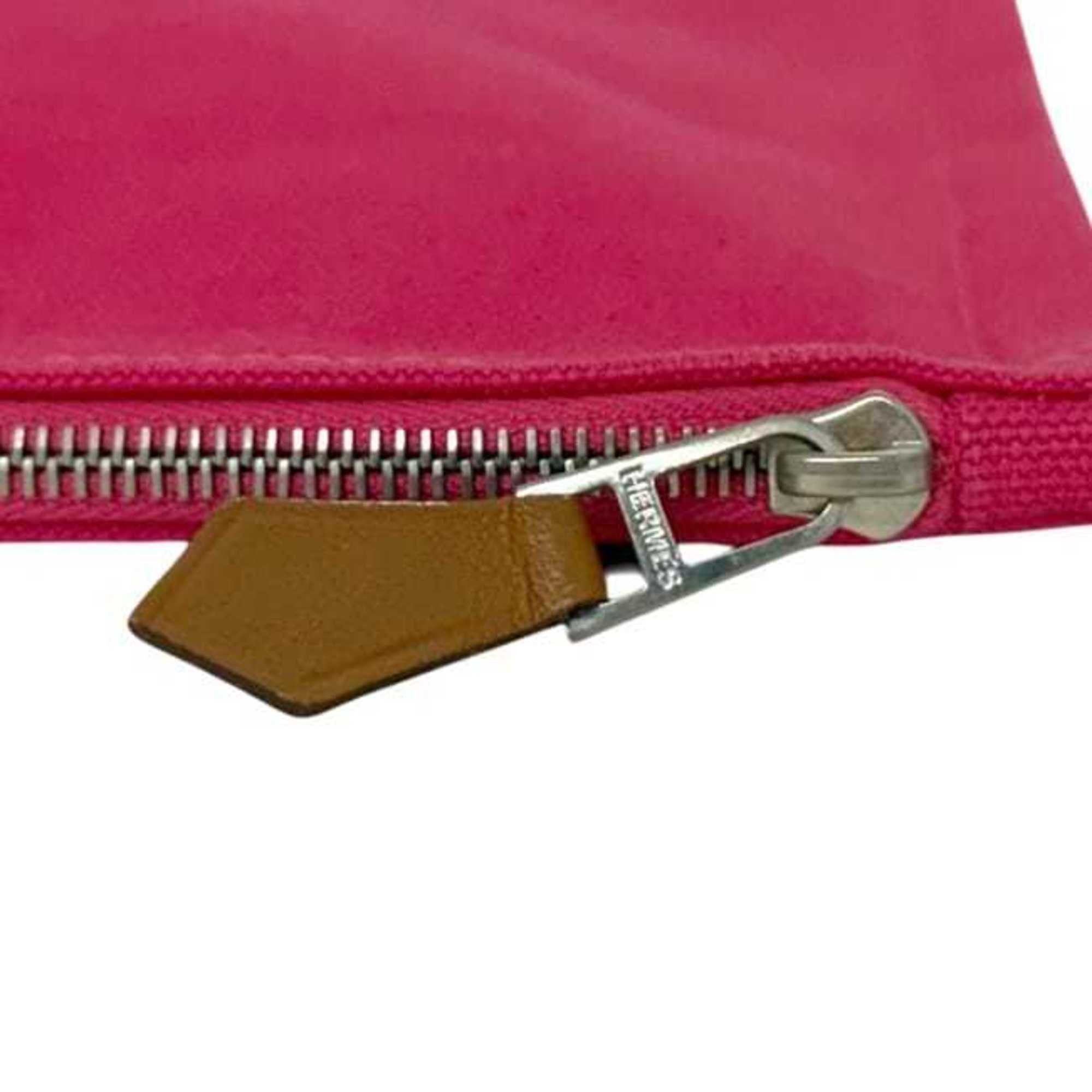 Hermes Hermes Hermès Yachting Pouch GM ec-25089 Pink 100% Cotton Clutch Bag with Print for Men and Women Size ONE SIZE - 8 Thumbnail