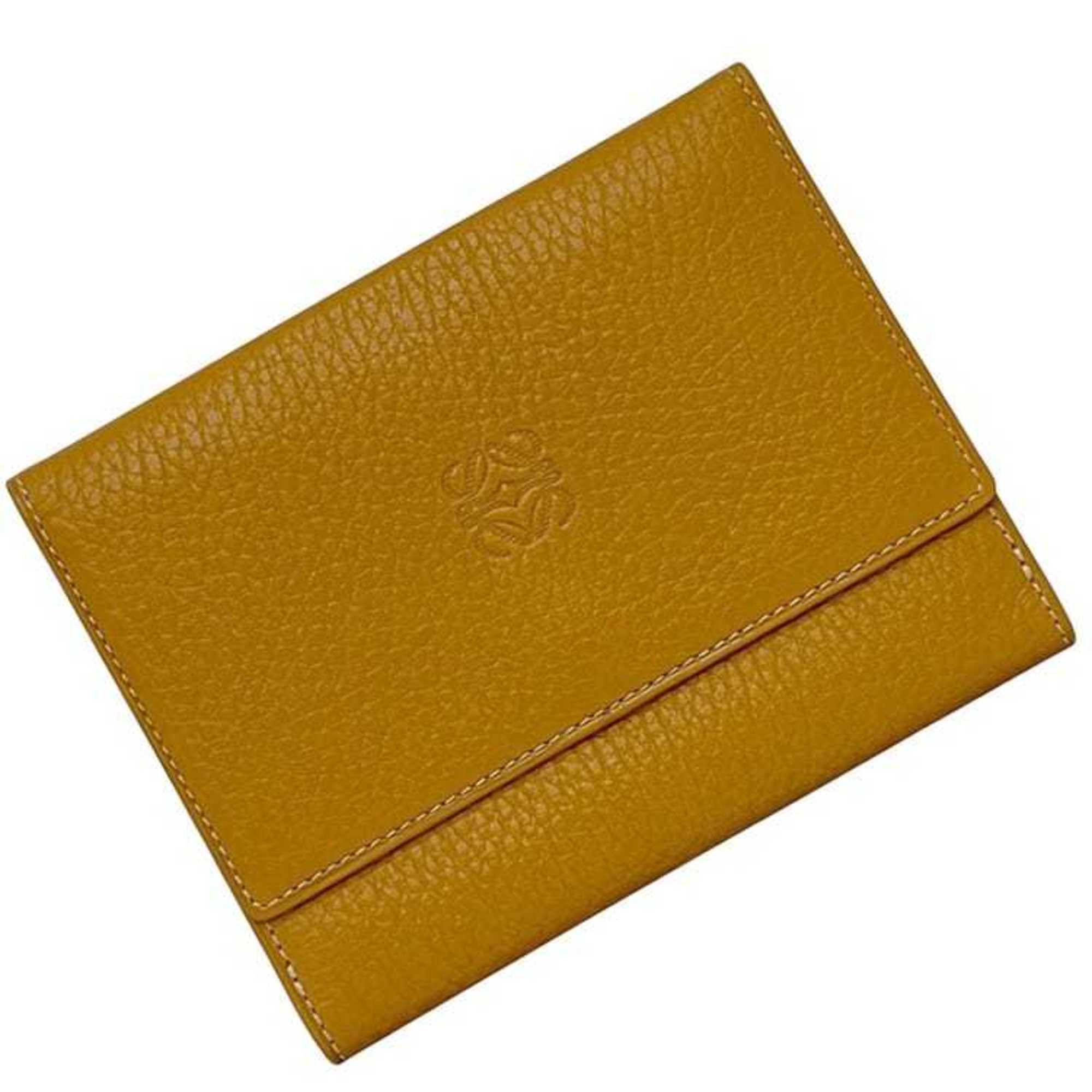 Loewe Loewe W Bifold Wallet ec-24939 Camel Brown Anagram Leather Double for Men and Women Size ONE SIZE - 2 Thumbnail