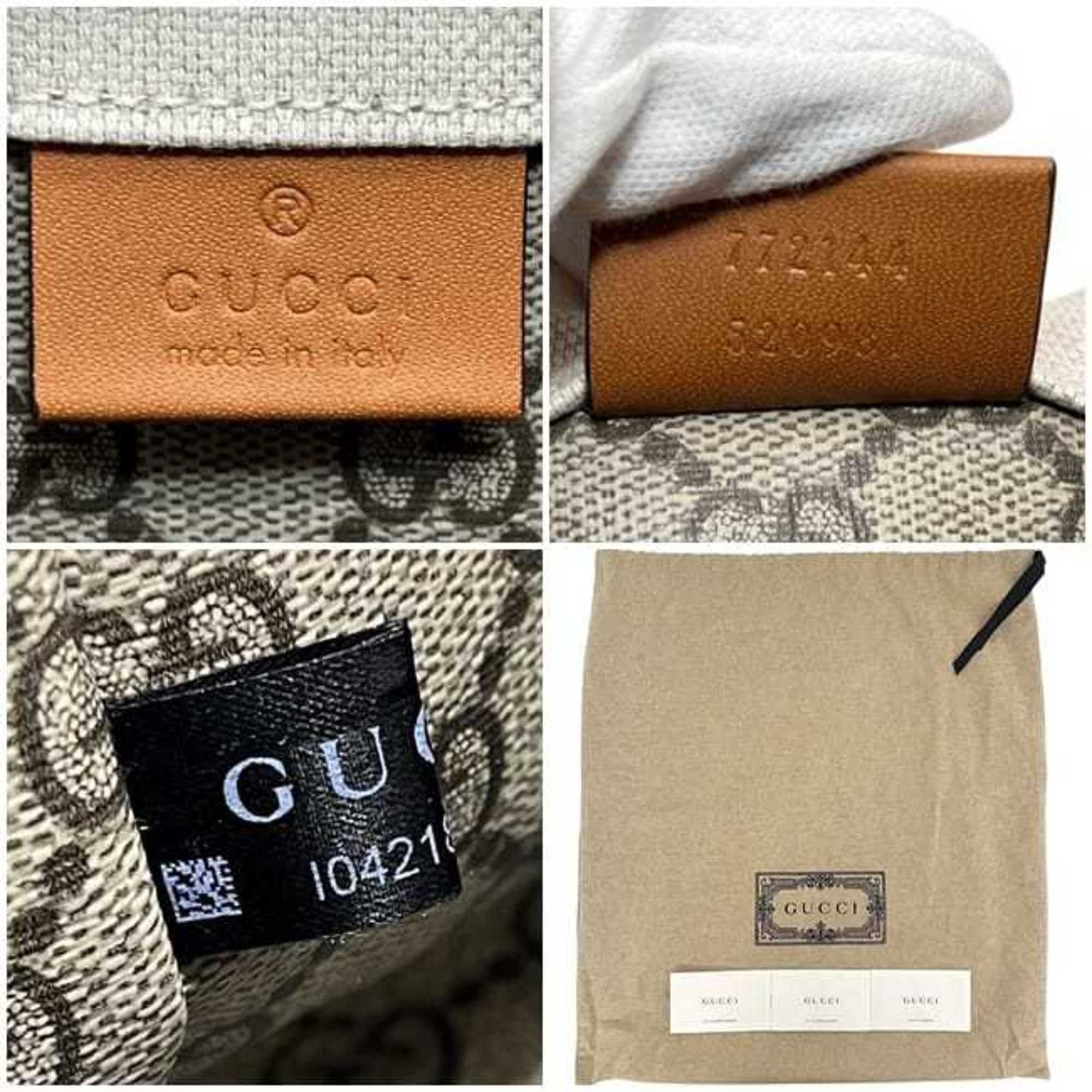 Gucci Gucci 2-way print handbag f-25014 beige camel brown 772144 unused canvas and leather 520981 GUCCI tote shoulder bag crossbody women's Size ONE SIZE - 4 Thumbnail