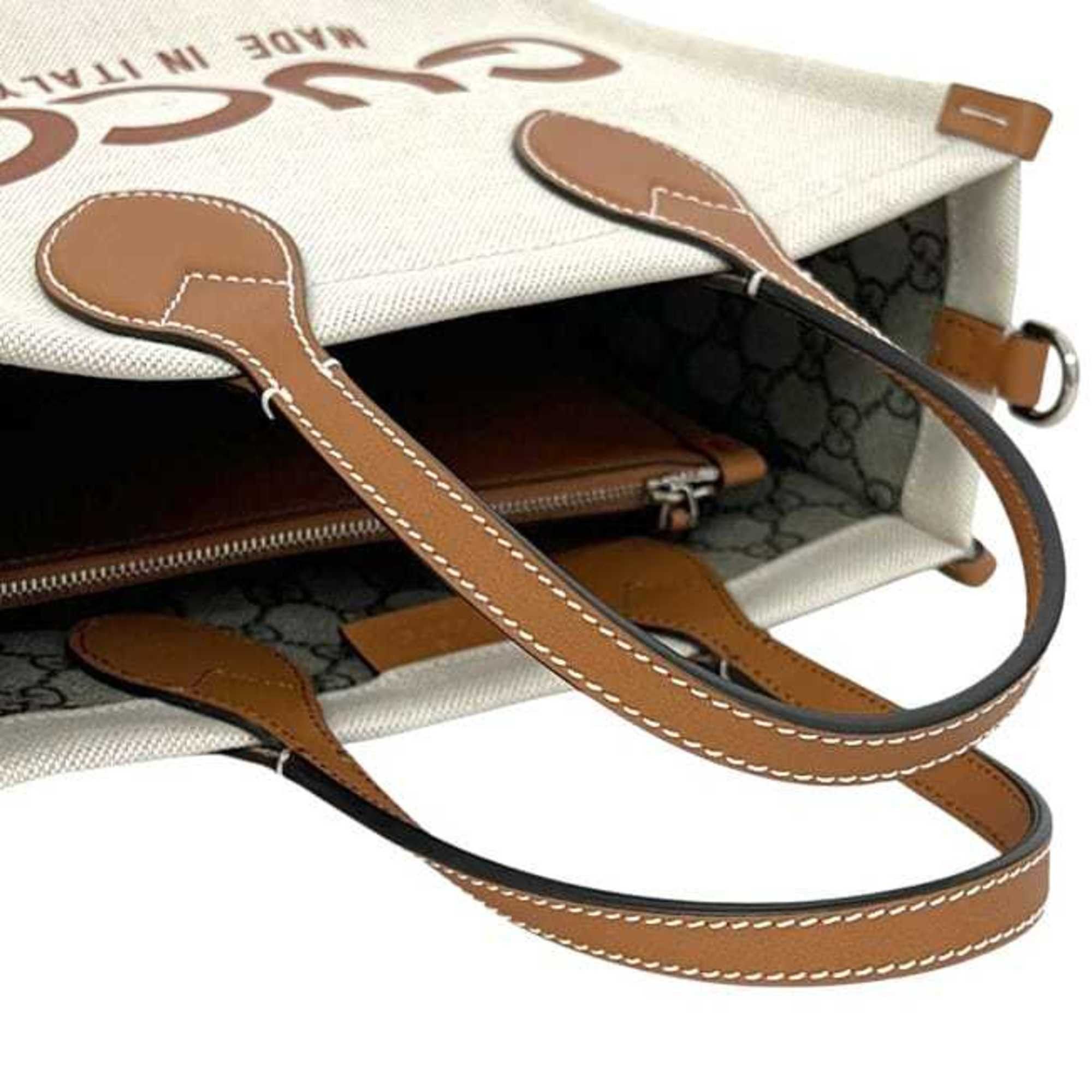 Gucci Gucci 2-way print handbag f-25014 beige camel brown 772144 unused canvas and leather 520981 GUCCI tote shoulder bag crossbody women's Size ONE SIZE - 8 Thumbnail
