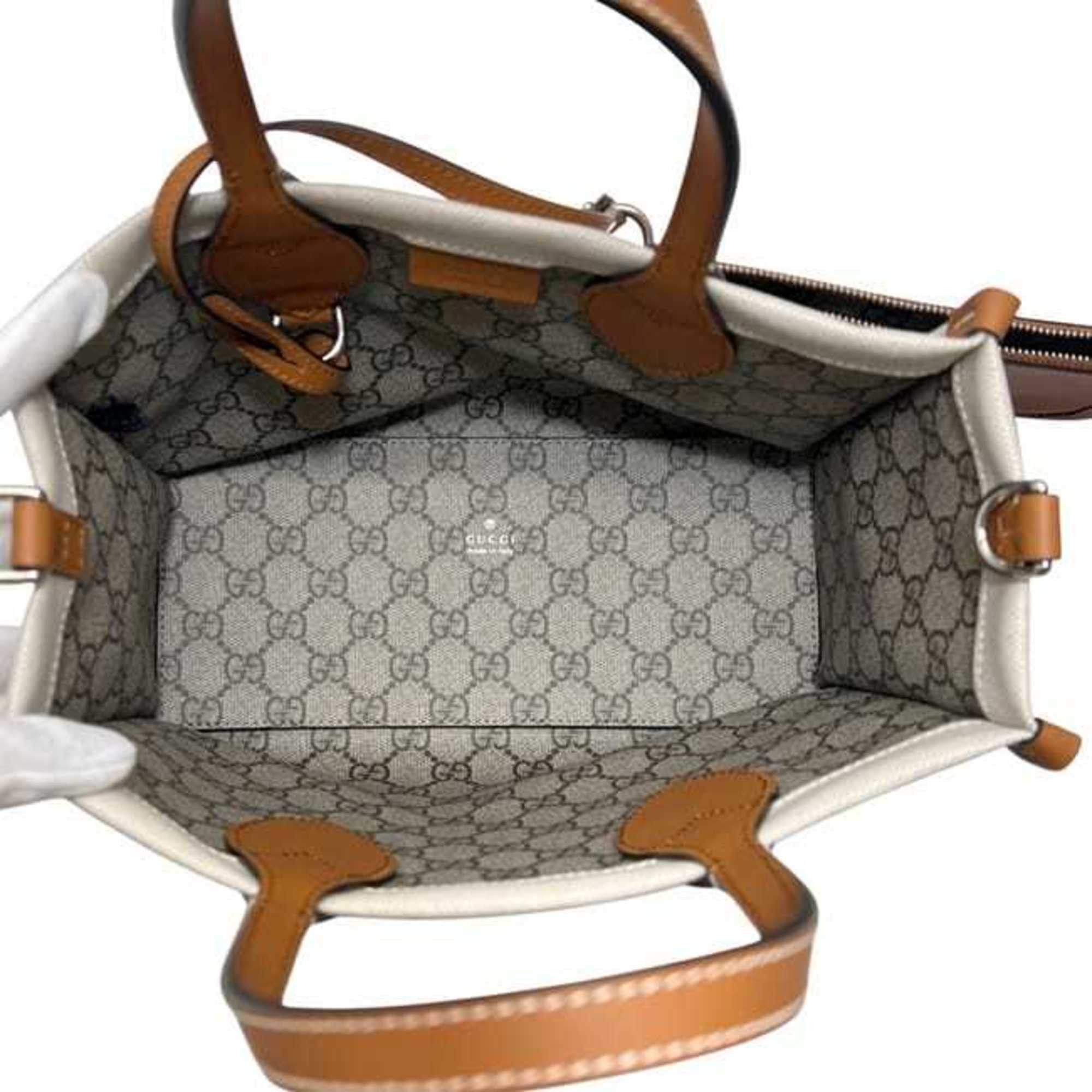 Gucci Gucci 2-way print handbag f-25014 beige camel brown 772144 unused canvas and leather 520981 GUCCI tote shoulder bag crossbody women's Size ONE SIZE - 5 Thumbnail