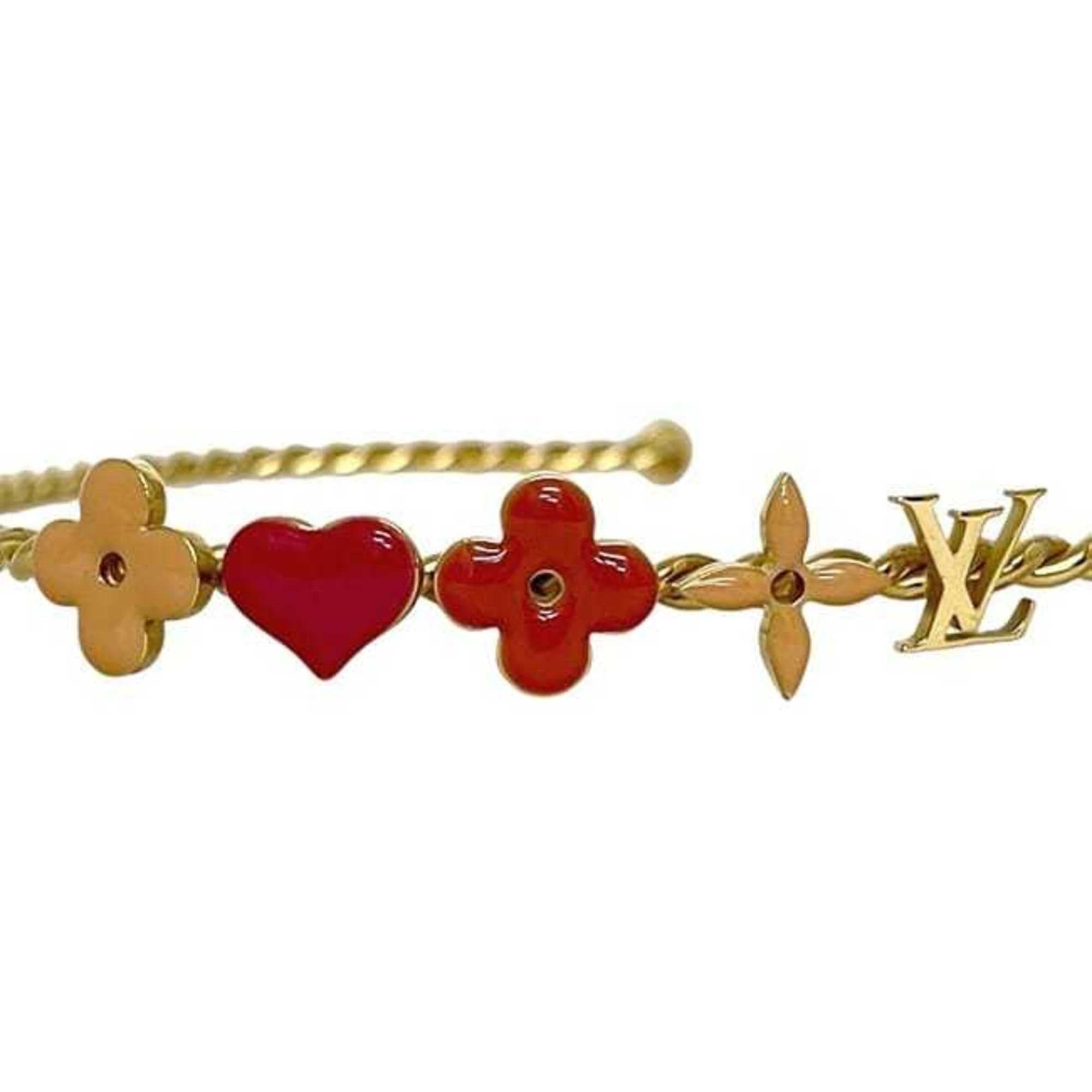 Louis Vuitton Louis Vuitton Selete Headband ec-24910 in Gold, Beige, and Red with Sweet Monogram Design M65618 GP Metal. This gold-colored hair chain features a Flower design. Women's. Size ONE SIZE - 7 Thumbnail