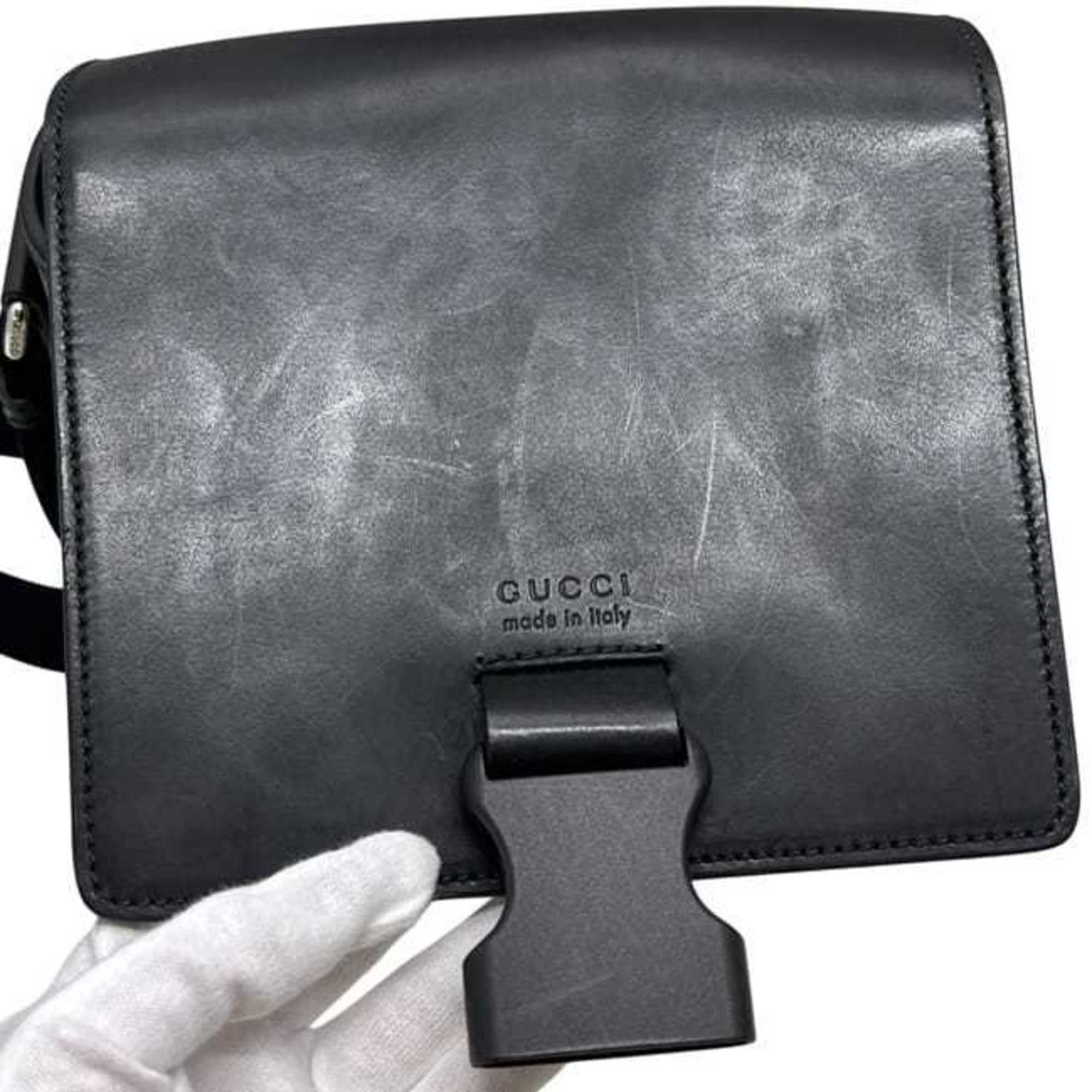 Gucci Gucci Shoulder Bag ec-25017 Black Beige GG Supreme 473877 Canvas Leather 213048 GUCCI Flap Men's Crossbody for Men and Women Size ONE SIZE - 5 Thumbnail