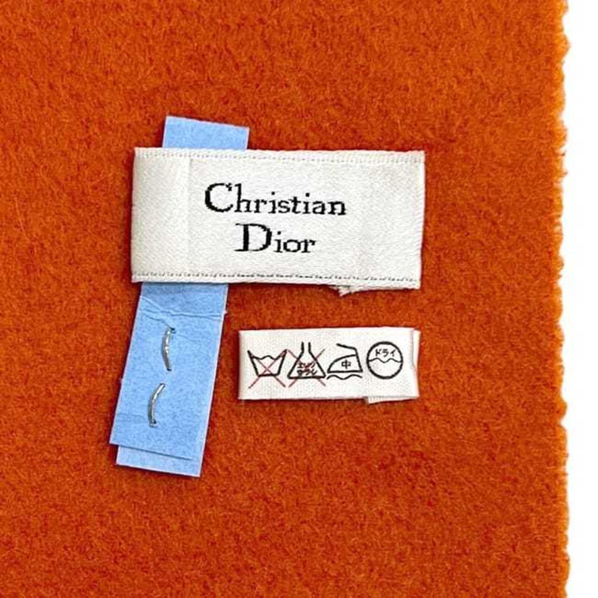 Dior Christian Dior Scarf ec-24978 Orange 100% Wool Embroidered One-Color Long for Men and Women Size ONE SIZE - 6 Thumbnail