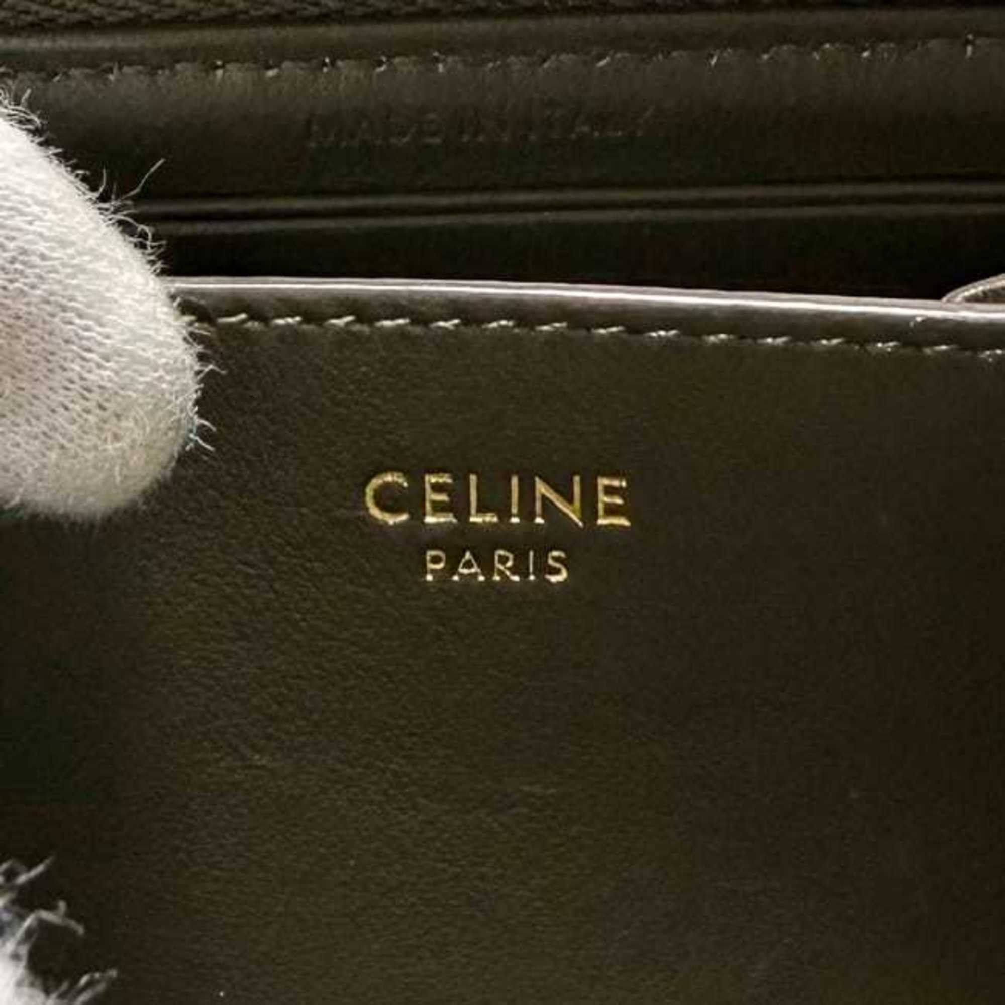 Celine Celine Coin Case ec-25087 Khaki Green Leather Purse S-IE-4188 CELINE C Dark Stitching Women's and Men's Size ONE SIZE - 5 Thumbnail