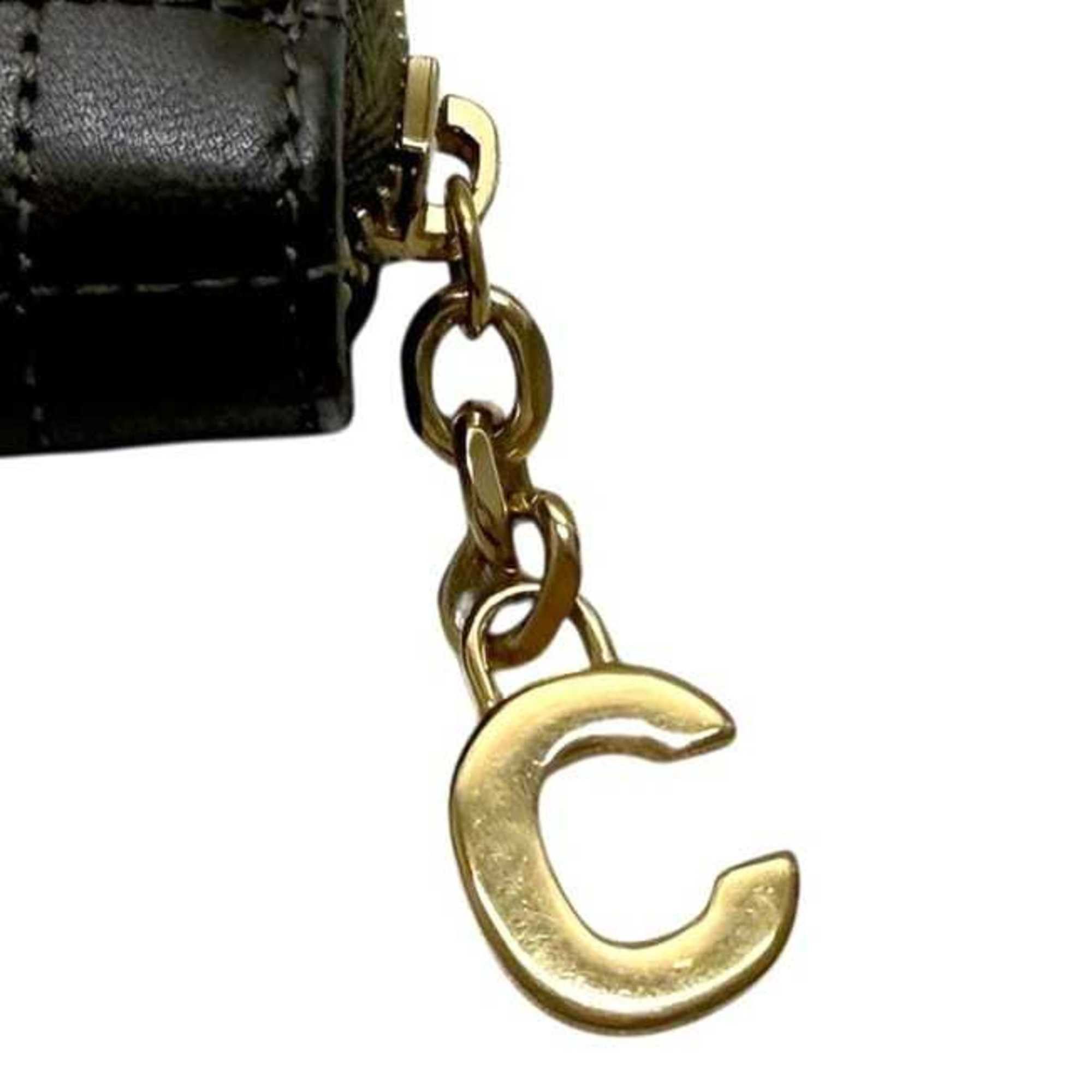 Celine Celine Coin Case ec-25087 Khaki Green Leather Purse S-IE-4188 CELINE C Dark Stitching Women's and Men's Size ONE SIZE - 10 Thumbnail