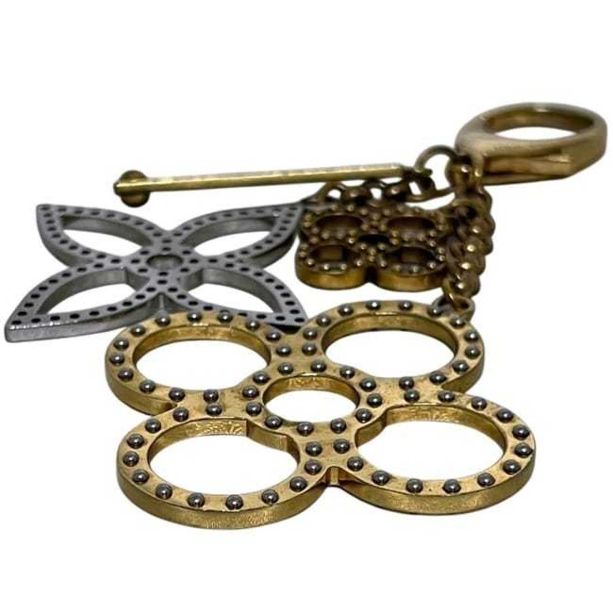Louis Vuitton Louis Vuitton Bijoux Sac Tapage Bag Charm ec-25051 Gold and Silver M65090 Keychain Metal LOUIS VUITTON LV Monogram Flower Keyring Studs Women's Men's Flowers Size ONE SIZE - 5 Thumbnail