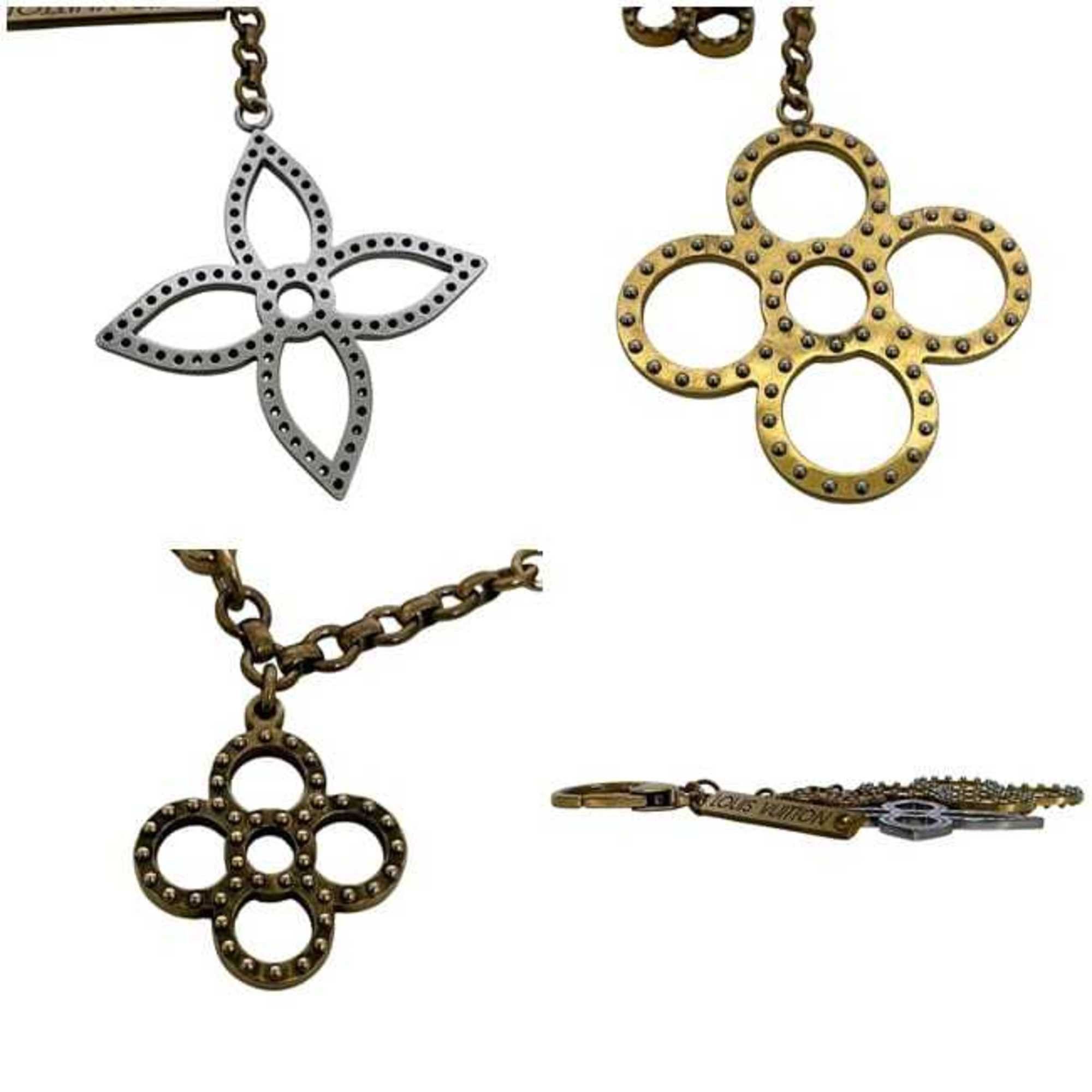 Louis Vuitton Louis Vuitton Bijoux Sac Tapage Bag Charm ec-25051 Gold and Silver M65090 Keychain Metal LOUIS VUITTON LV Monogram Flower Keyring Studs Women's Men's Flowers Size ONE SIZE - 4 Thumbnail