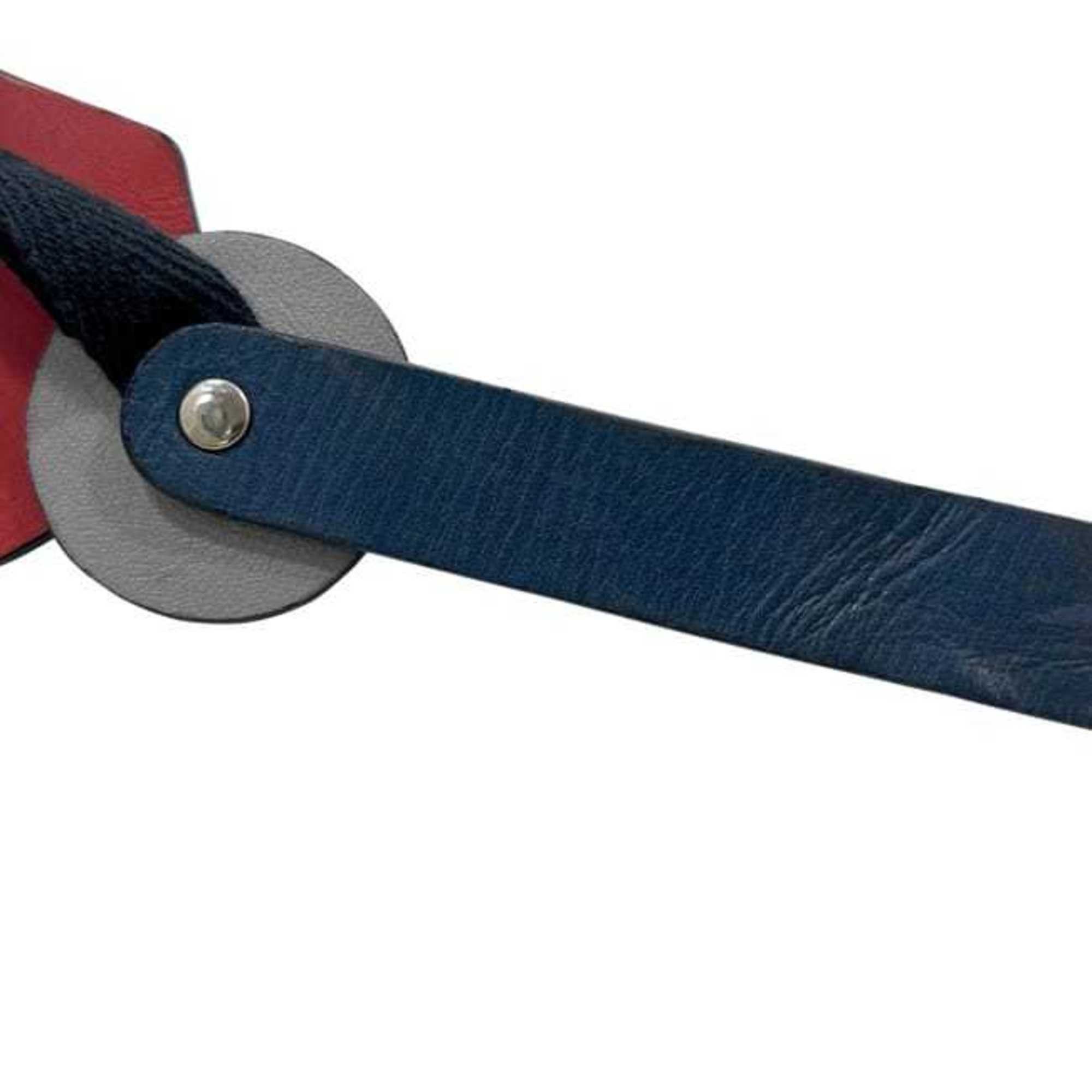 Loewe Loewe Bag Charm ec-24945 Red Navy Anagram Tag Leather Canvas LOEWE Men's Women's Size ONE SIZE - 10 Thumbnail