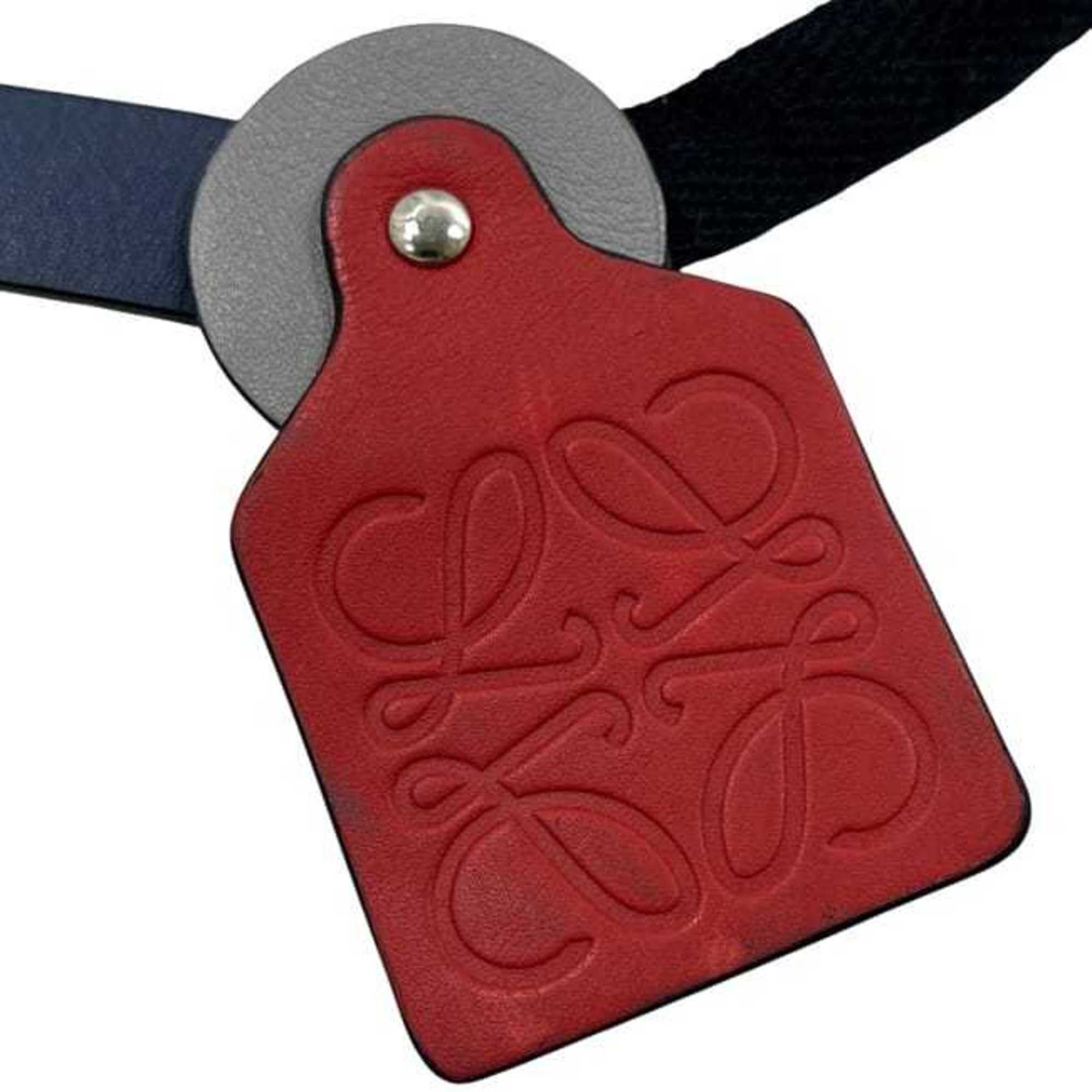 Loewe Loewe Bag Charm ec-24945 Red Navy Anagram Tag Leather Canvas LOEWE Men's Women's Size ONE SIZE - 6 Thumbnail