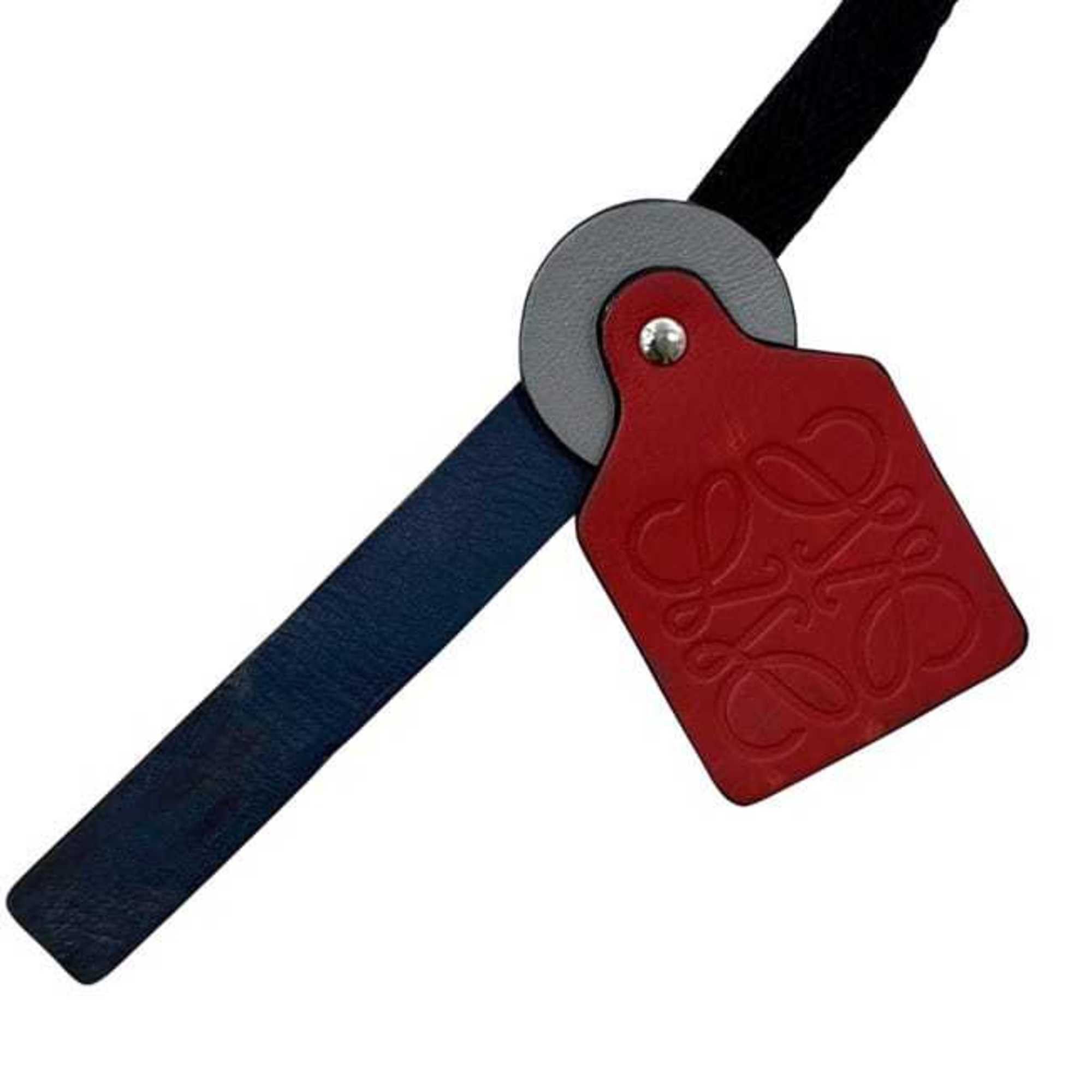 Loewe Loewe Bag Charm ec-24945 Red Navy Anagram Tag Leather Canvas LOEWE Men's Women's Size ONE SIZE - 4 Thumbnail