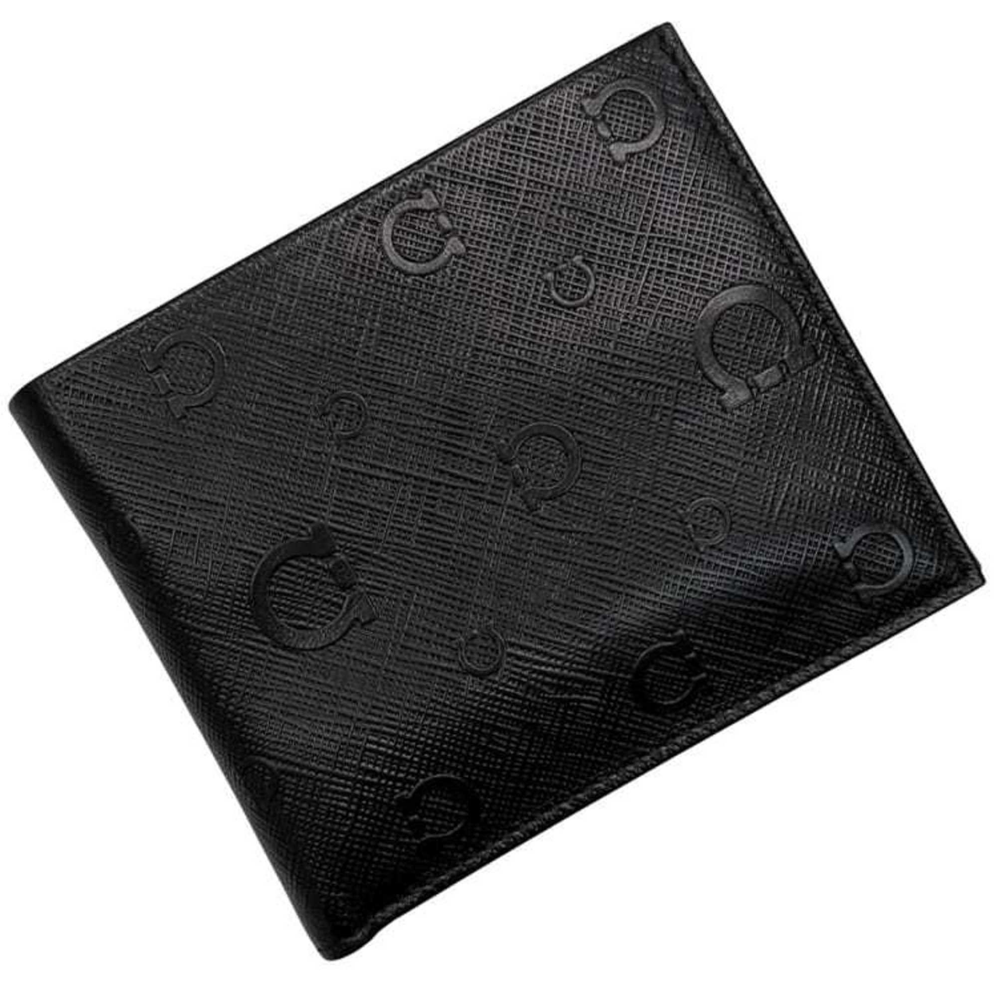 Salvatore Ferragamo Salvatore Ferragamo bifold wallet ec-25055 in black with Gancini KD 66 9296 leather. This is made of coated leather and suitable for both men women. Size ONE SIZE - 2 Thumbnail