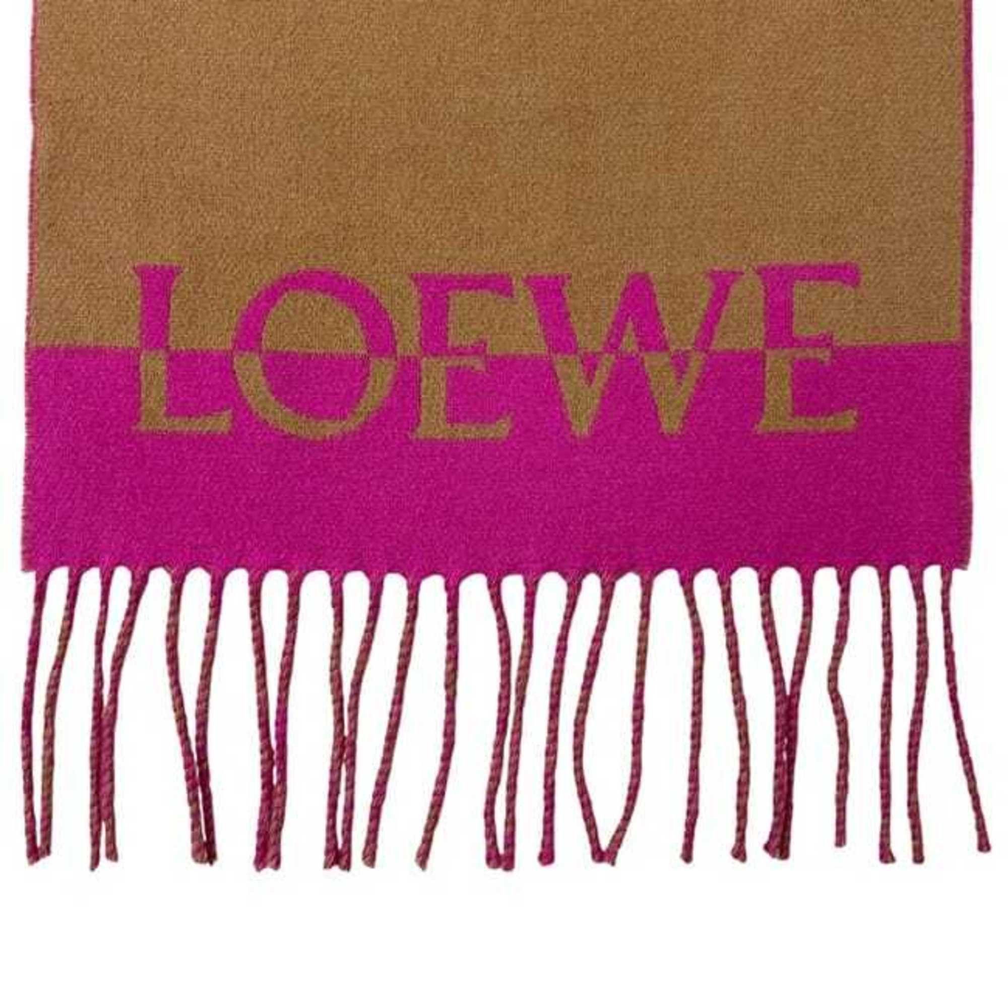 Loewe Loewe Scarf ec-24934 Beige Pink 90% Wool 10% Cashmere Two-Tone Men's Women's Mark Size ONE SIZE - 5 Thumbnail