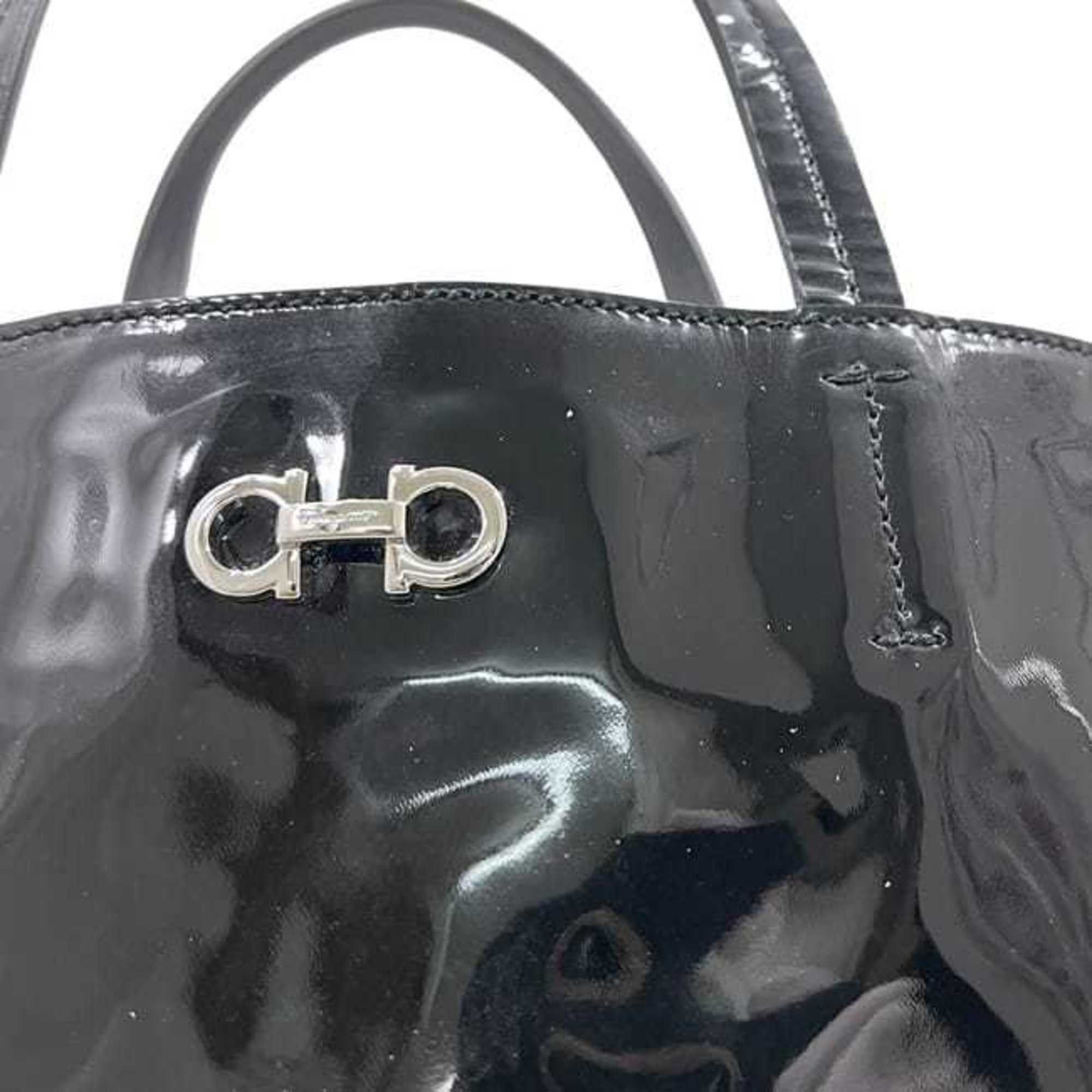 Salvatore Ferragamo Salvatore Ferragamo tote bag ec-24907 black Gancini FJ-21 C847 patent for men and women Size ONE SIZE - 7 Thumbnail