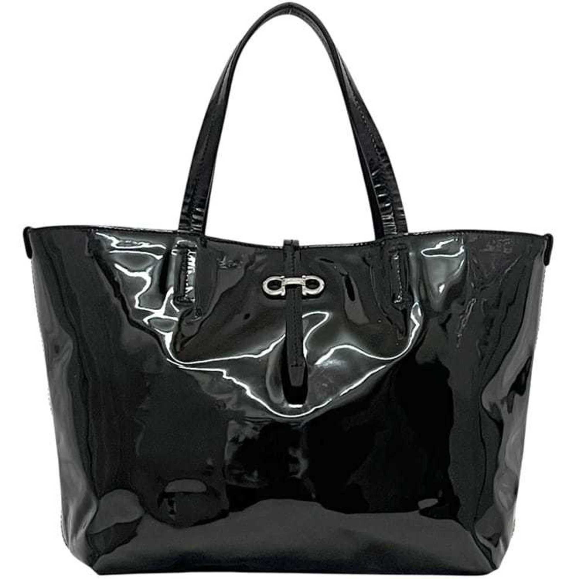 Salvatore Ferragamo Salvatore Ferragamo tote bag ec-24907 black Gancini FJ-21 C847 patent for men and women Size ONE SIZE - 2 Thumbnail
