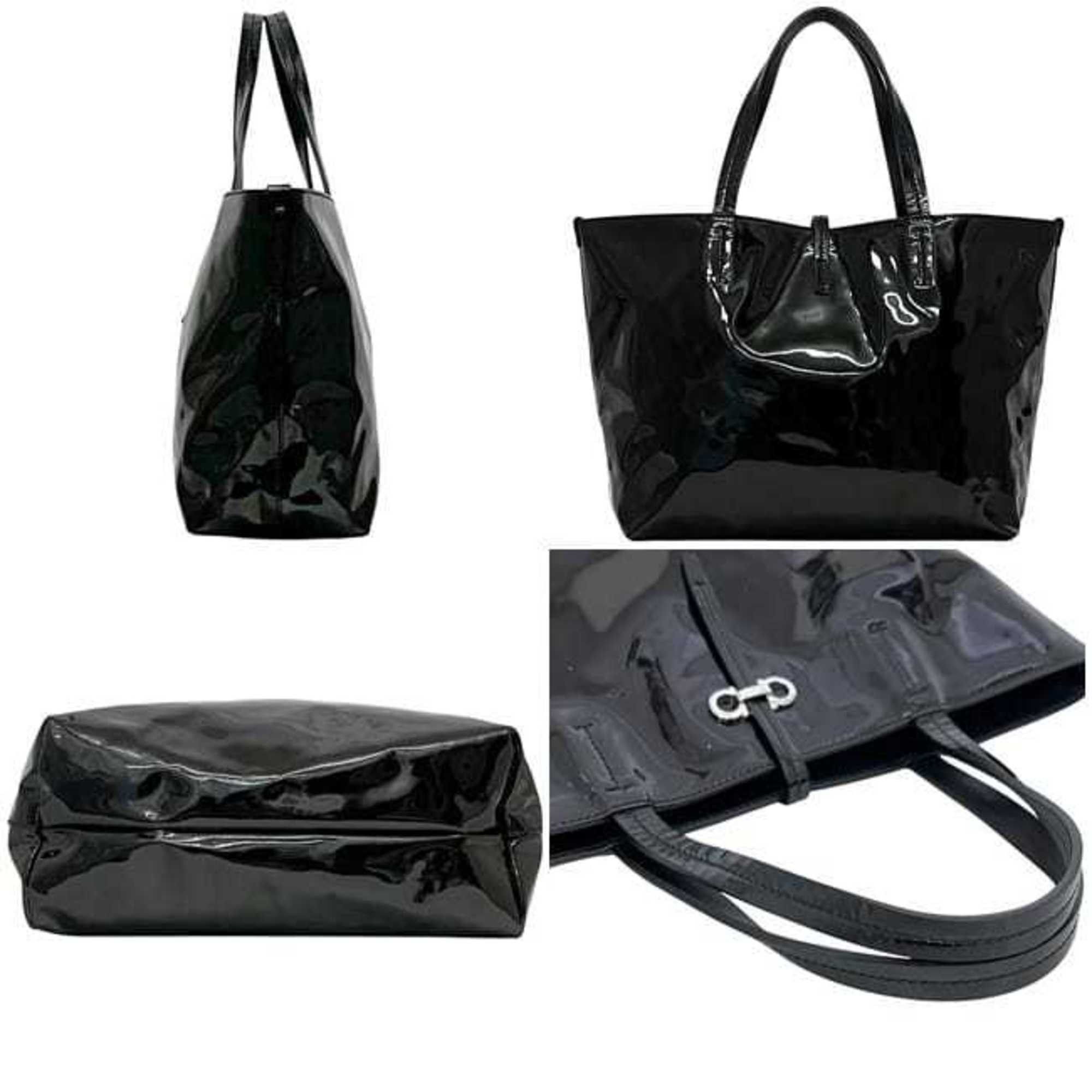 Salvatore Ferragamo Salvatore Ferragamo tote bag ec-24907 black Gancini FJ-21 C847 patent for men and women Size ONE SIZE - 3 Thumbnail