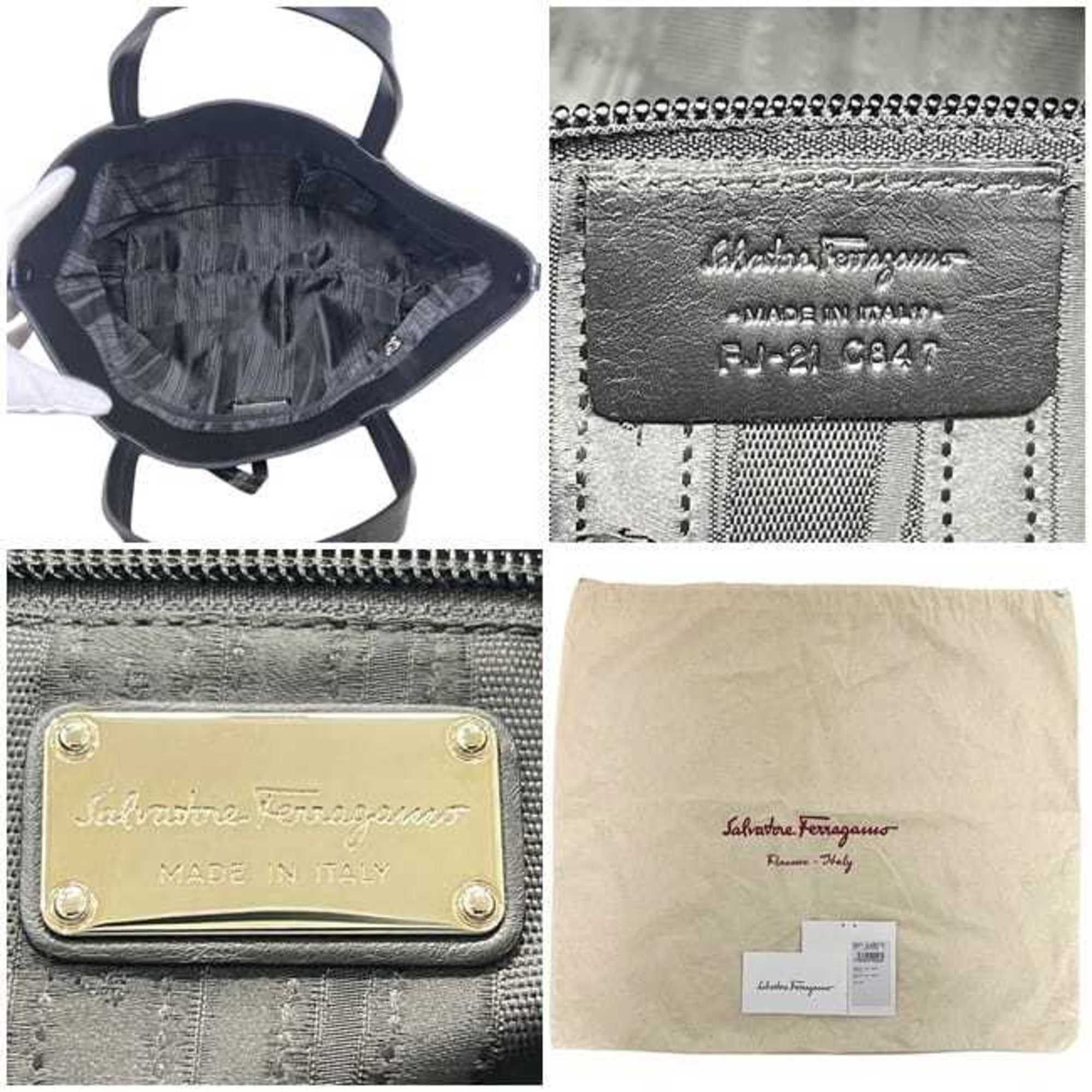 Salvatore Ferragamo Salvatore Ferragamo tote bag ec-24907 black Gancini FJ-21 C847 patent for men and women Size ONE SIZE - 4 Thumbnail